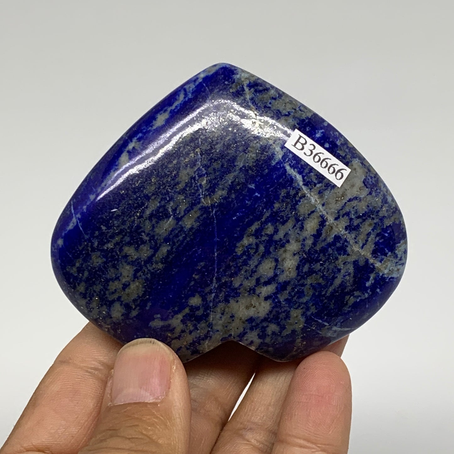 0.33 lbs, 2.6"x3"x0.9", Natural Lapis Lazuli Heart Polished Crystal, B36666