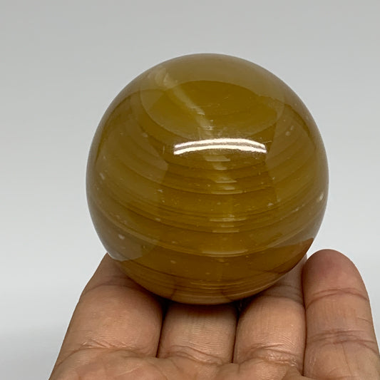 266.5g, 2.3"(58mm), Honey Calcite Sphere Polished Gemstone, B35318