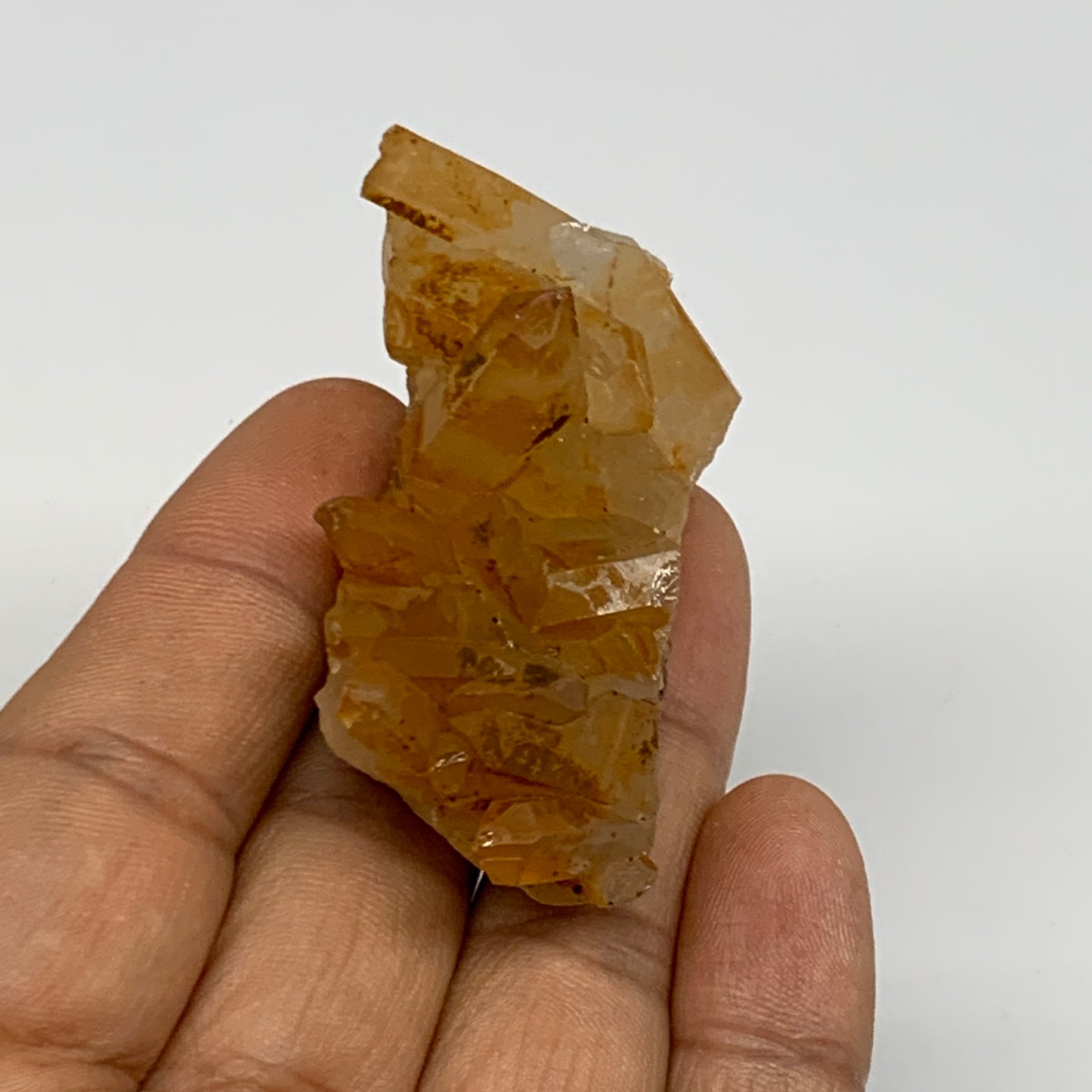 38.1g, 2.4"x1.1"x0.8", Orange Quartz Cluster Crystal Terminated @Brazil, B28894