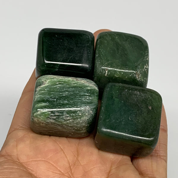 168.1g, 1"-1.1", 4pcs, Natural Nephrite Jade Tumbled Stone @Afghanistan,B31899