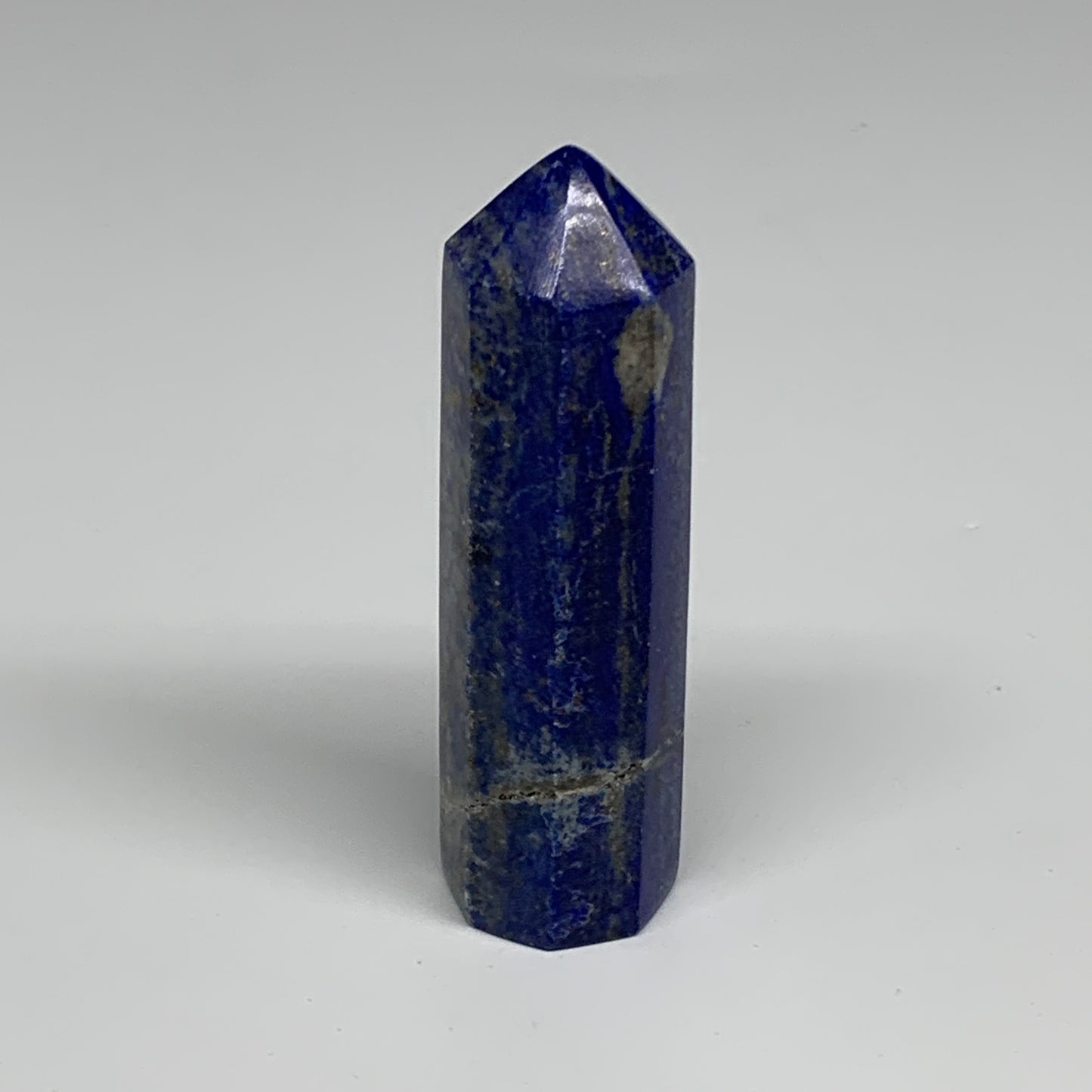 132.9g, 3.6"x1", Natural Lapis Lazuli Tower Point Obelisk Afghanistan,B30378