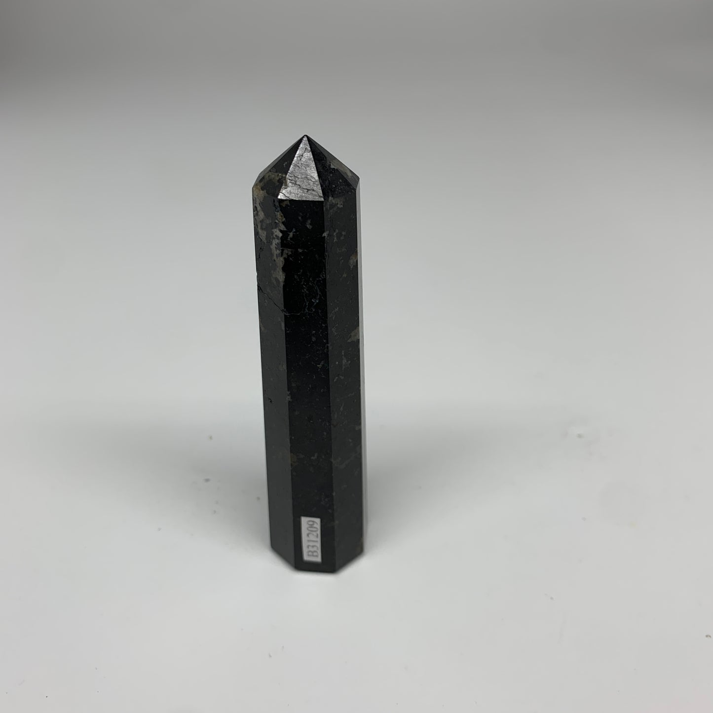 109.5g, 4.1"x0.9", Black Tourmaline Tower Obelisk Point @Brazil, B31209