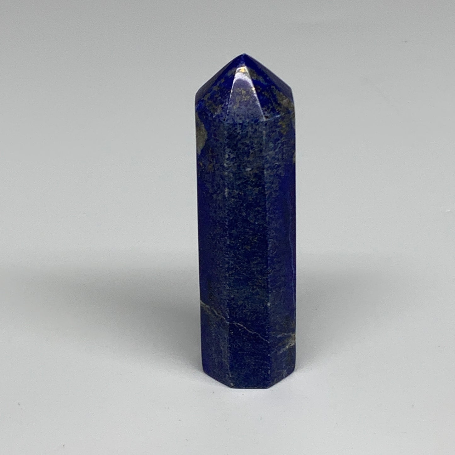 132.9g, 3.6"x1", Natural Lapis Lazuli Tower Point Obelisk Afghanistan,B30378