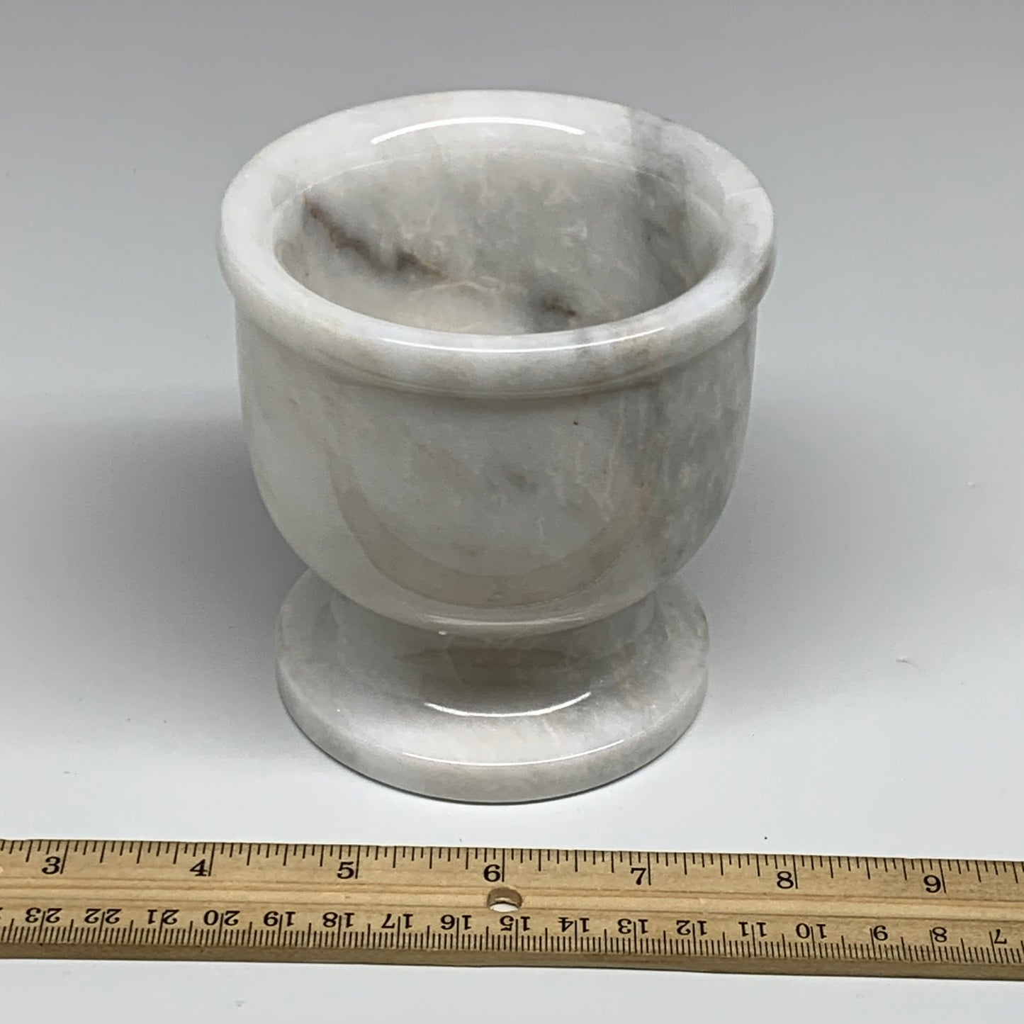 2.3 lbs, 4"x3.8", Natural Marble Crystal Pestle and Mortar Handmade, B32531