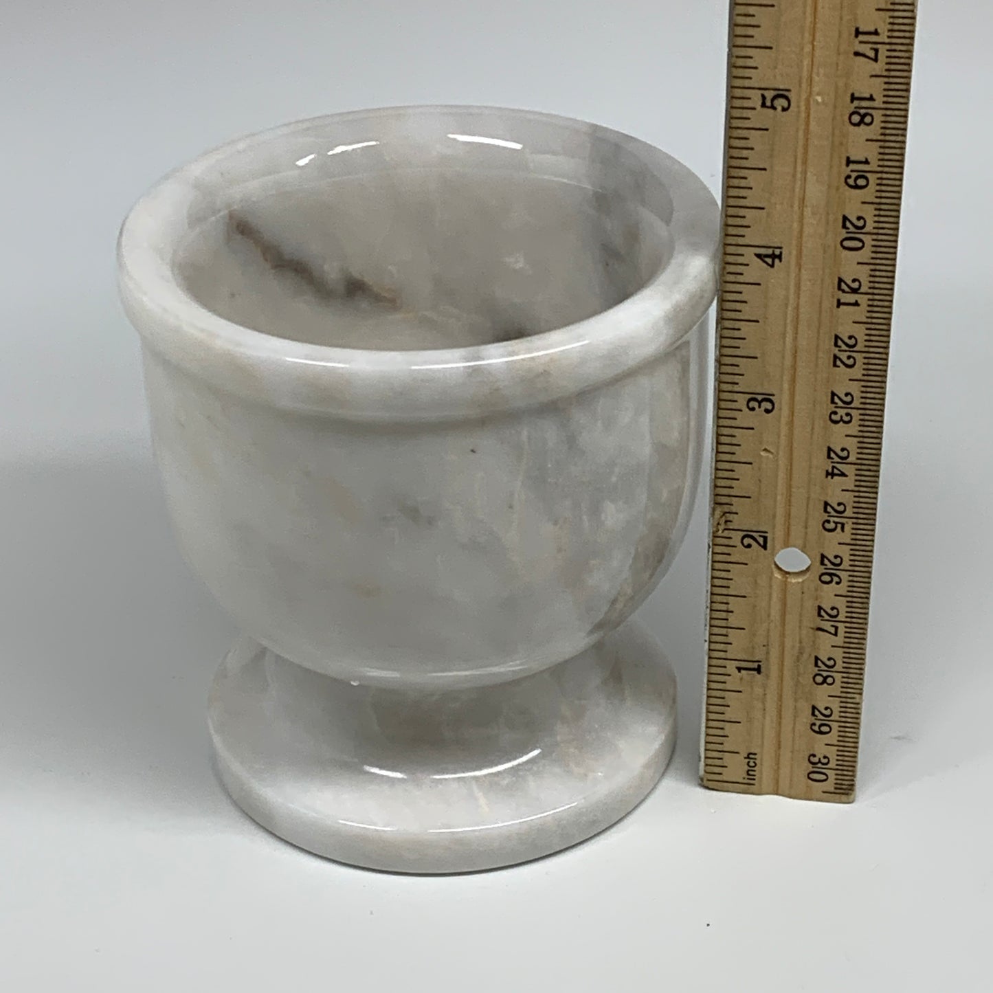 2.3 lbs, 4"x3.8", Natural Marble Crystal Pestle and Mortar Handmade, B32531