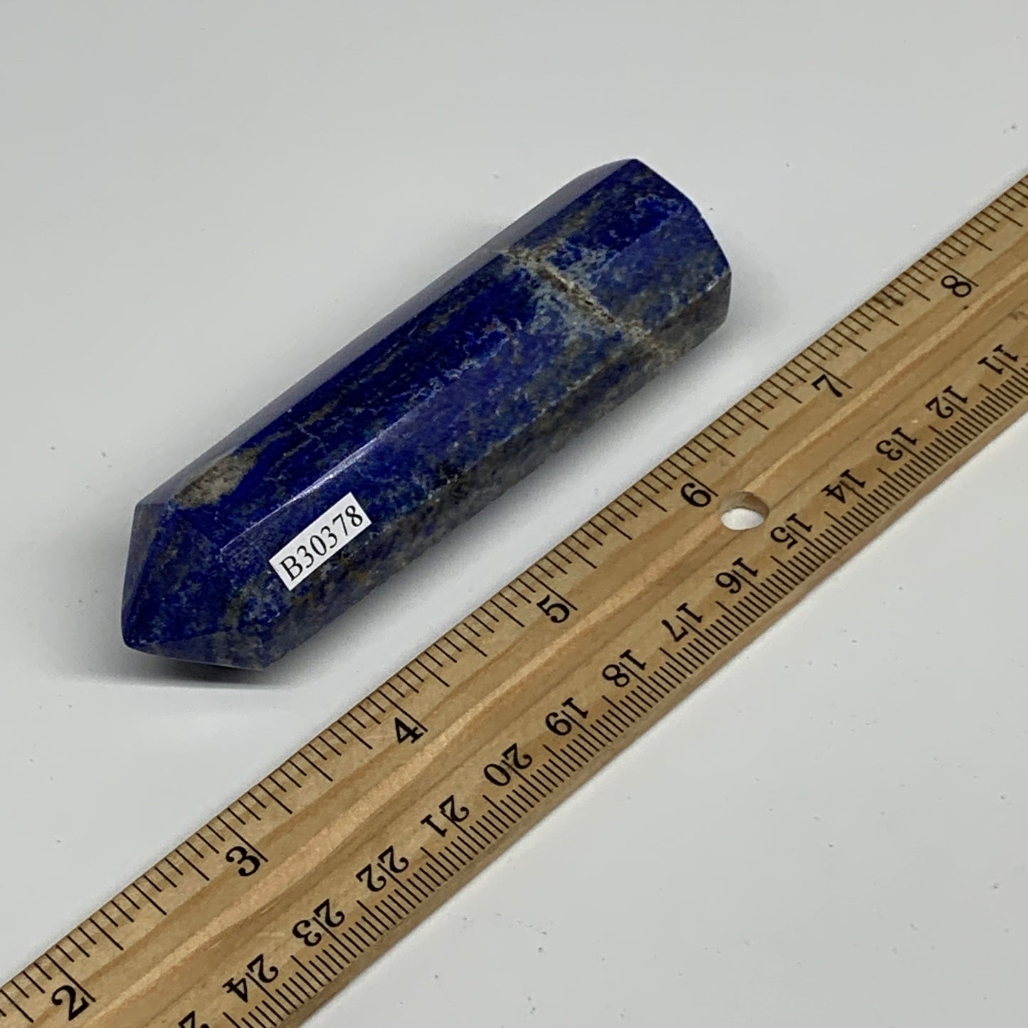 132.9g, 3.6"x1", Natural Lapis Lazuli Tower Point Obelisk Afghanistan,B30378