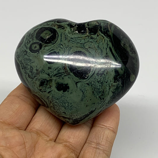 0.54 lbs, 2.6"x2.9"x1.4", Kambaba Jasper Heart Crocodile Polished Crystal, B3758