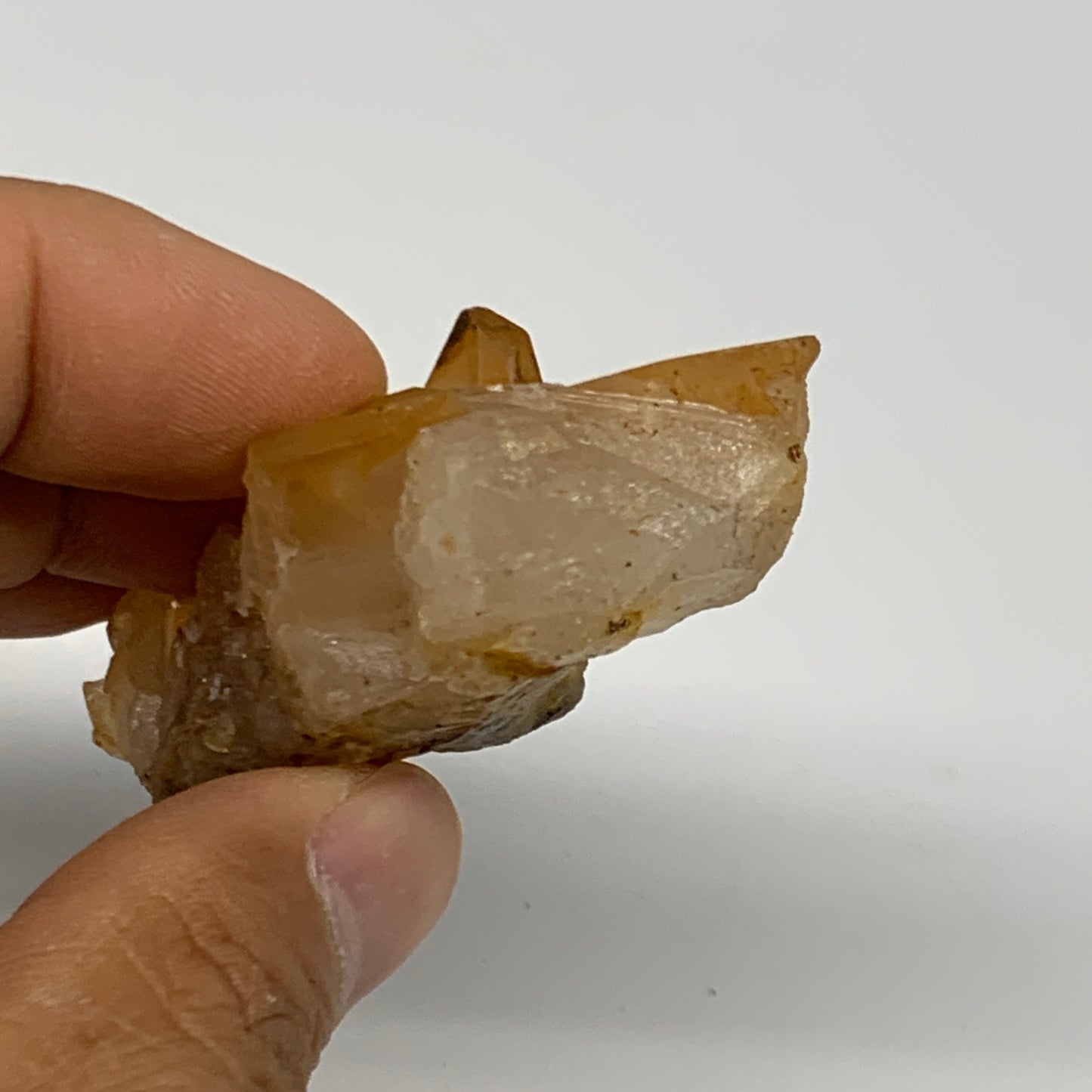 38.1g, 2.4"x1.1"x0.8", Orange Quartz Cluster Crystal Terminated @Brazil, B28894