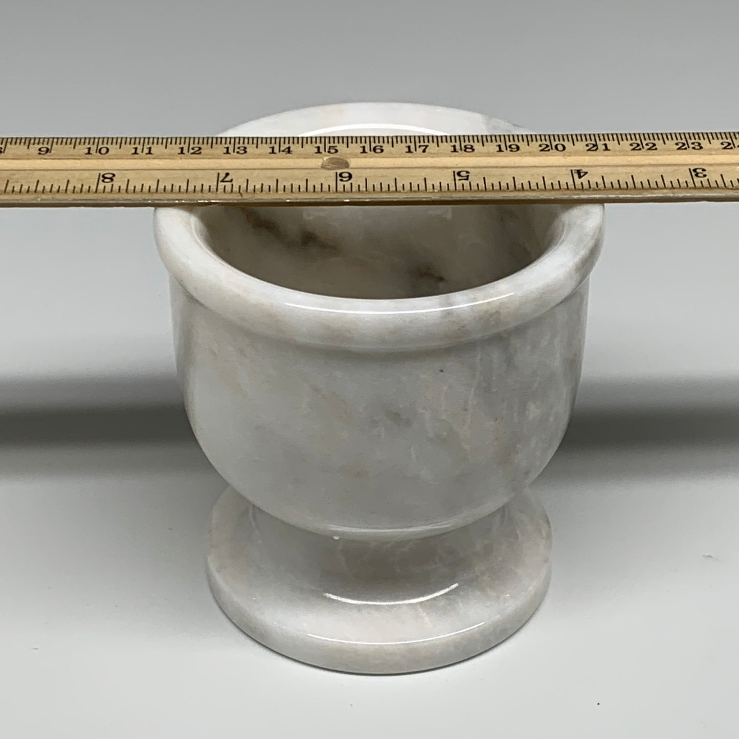 2.3 lbs, 4"x3.8", Natural Marble Crystal Pestle and Mortar Handmade, B32531