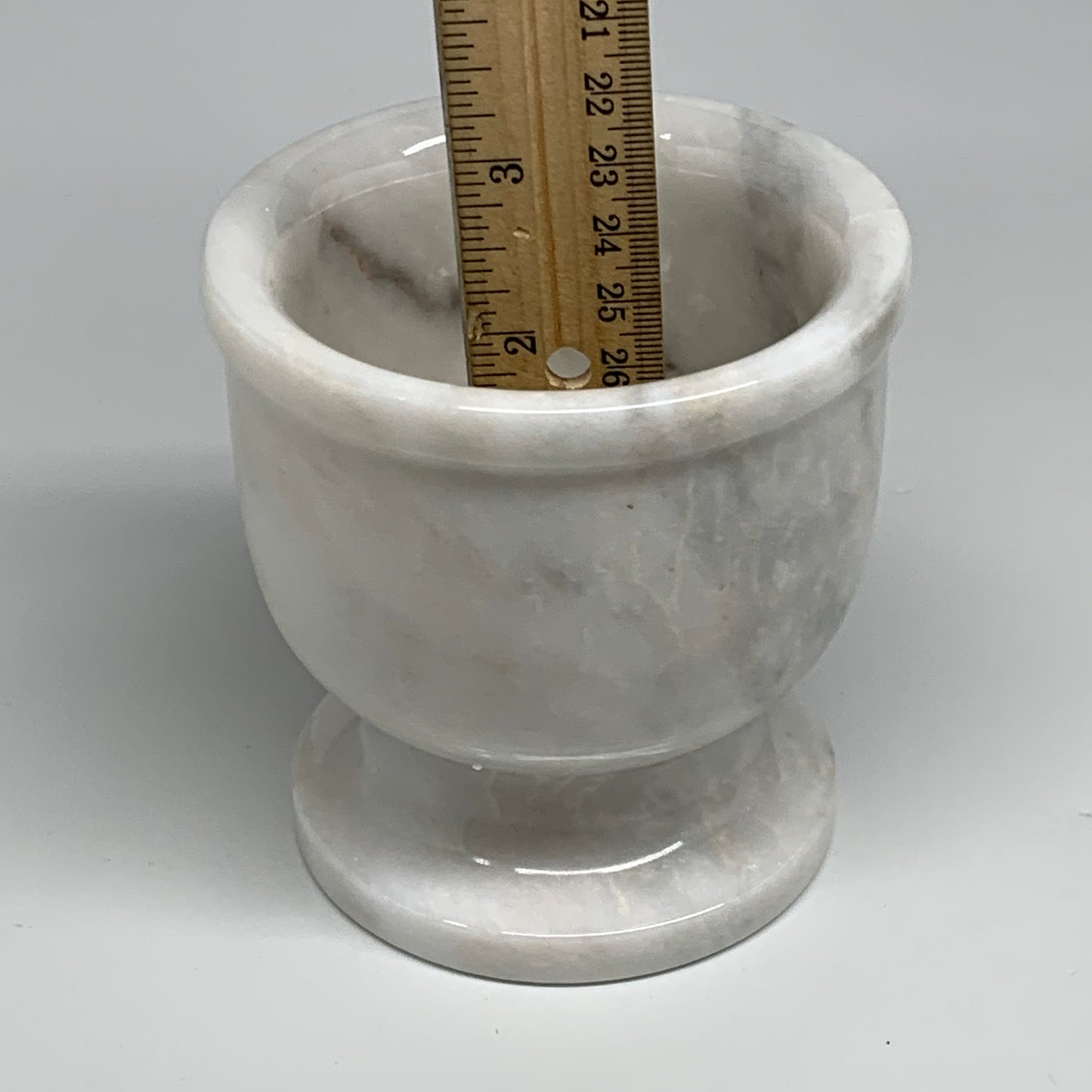 2.3 lbs, 4"x3.8", Natural Marble Crystal Pestle and Mortar Handmade, B32531