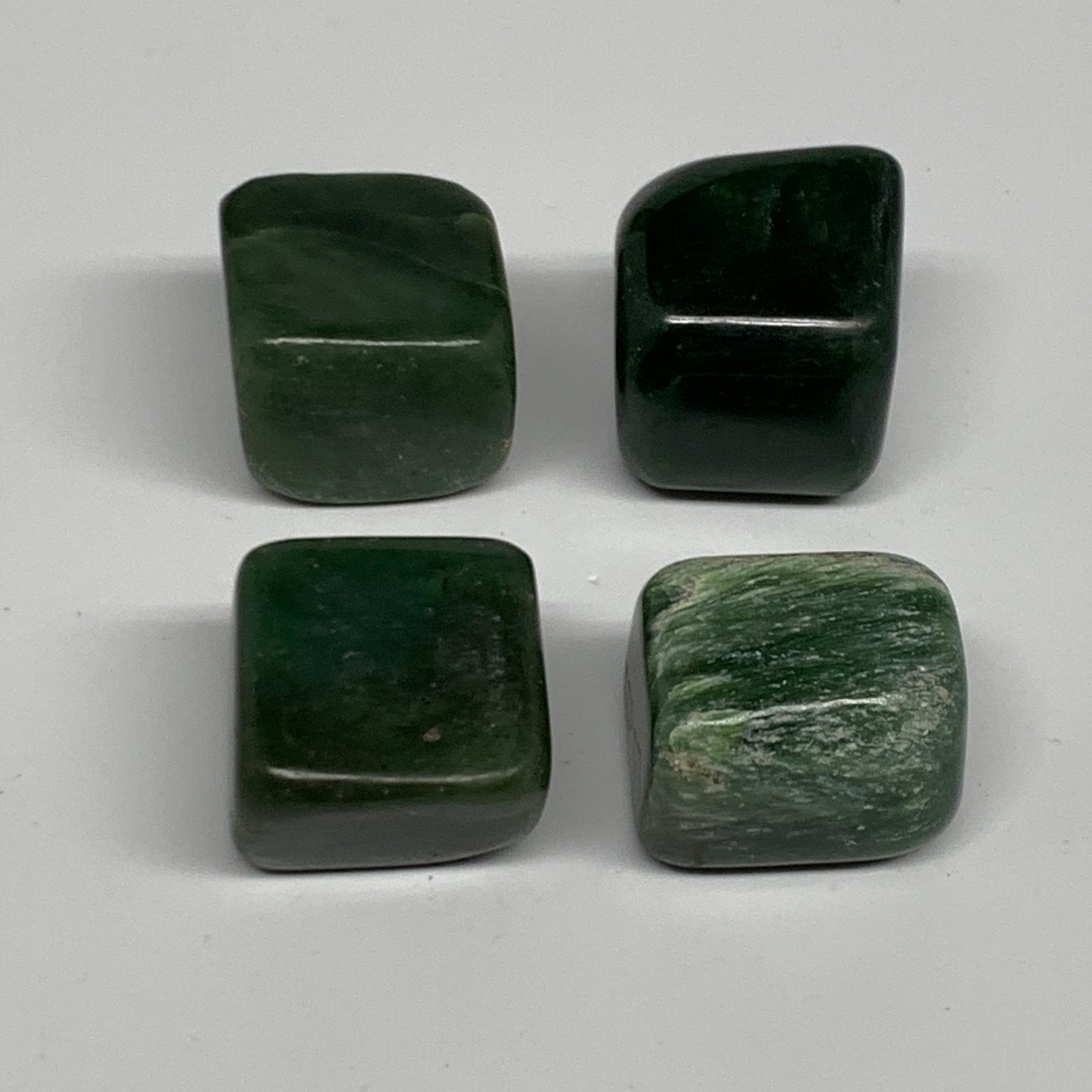 168.1g, 1"-1.1", 4pcs, Natural Nephrite Jade Tumbled Stone @Afghanistan,B31899