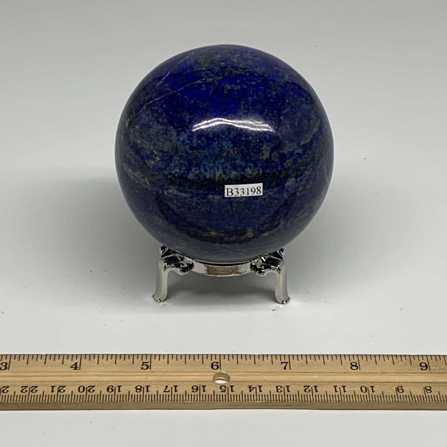 1.99 lbs, 3.3" (83mm), Lapis Lazuli Sphere Ball Gemstone @Afghanistan, B33198
