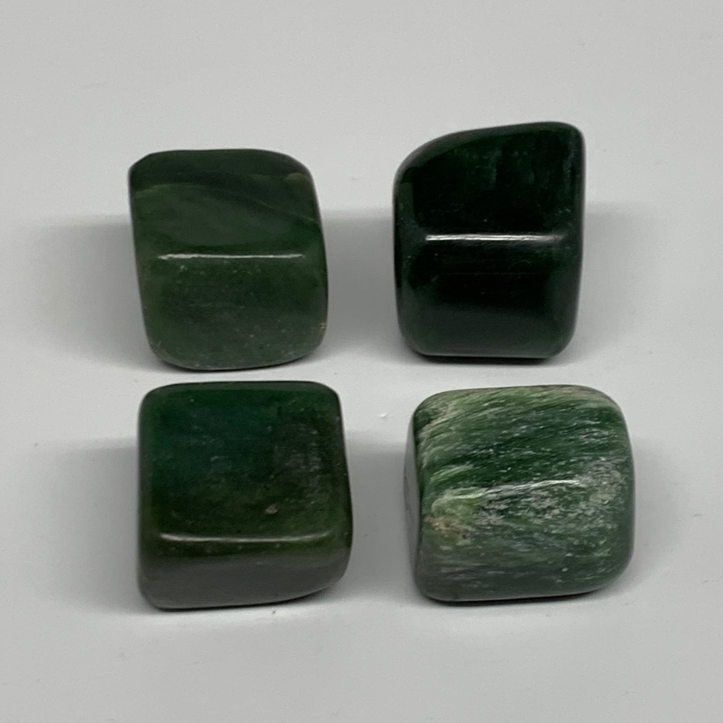 168.1g, 1"-1.1", 4pcs, Natural Nephrite Jade Tumbled Stone @Afghanistan,B31899