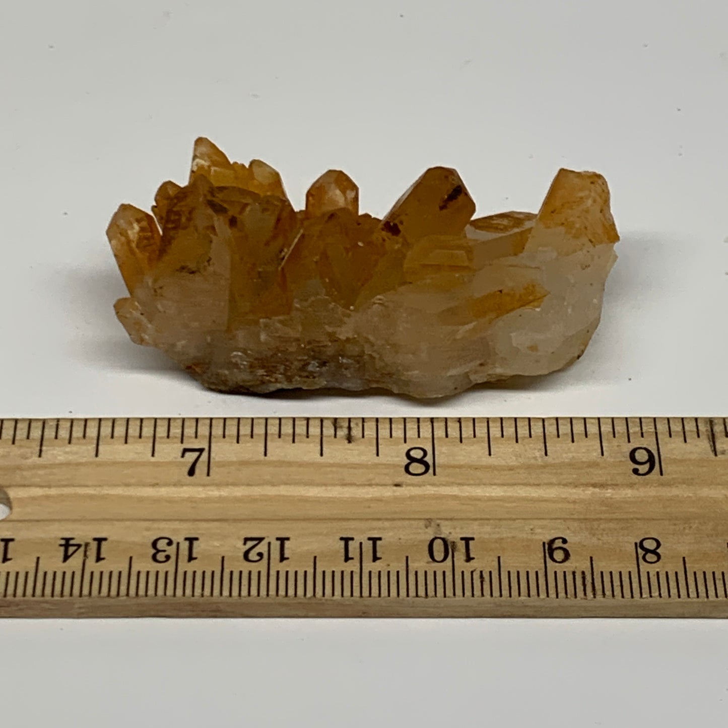 38.1g, 2.4"x1.1"x0.8", Orange Quartz Cluster Crystal Terminated @Brazil, B28894