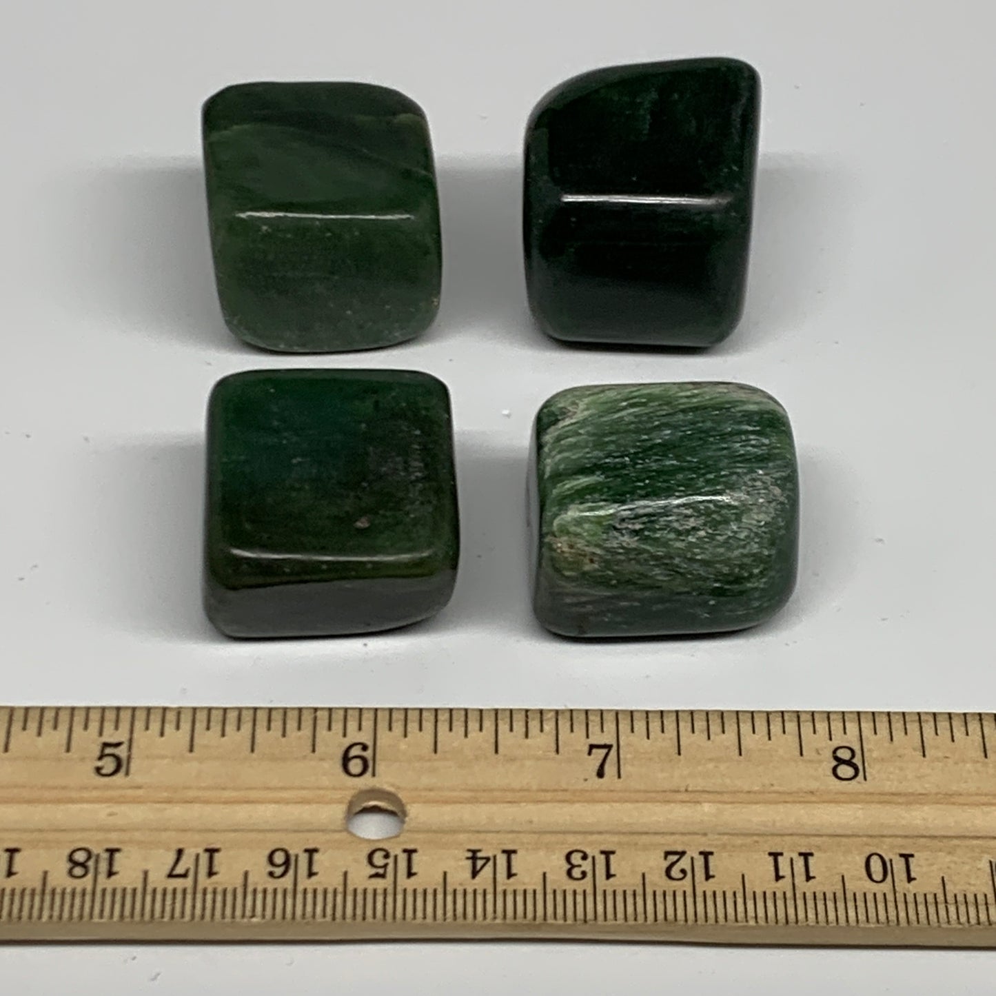 168.1g, 1"-1.1", 4pcs, Natural Nephrite Jade Tumbled Stone @Afghanistan,B31899
