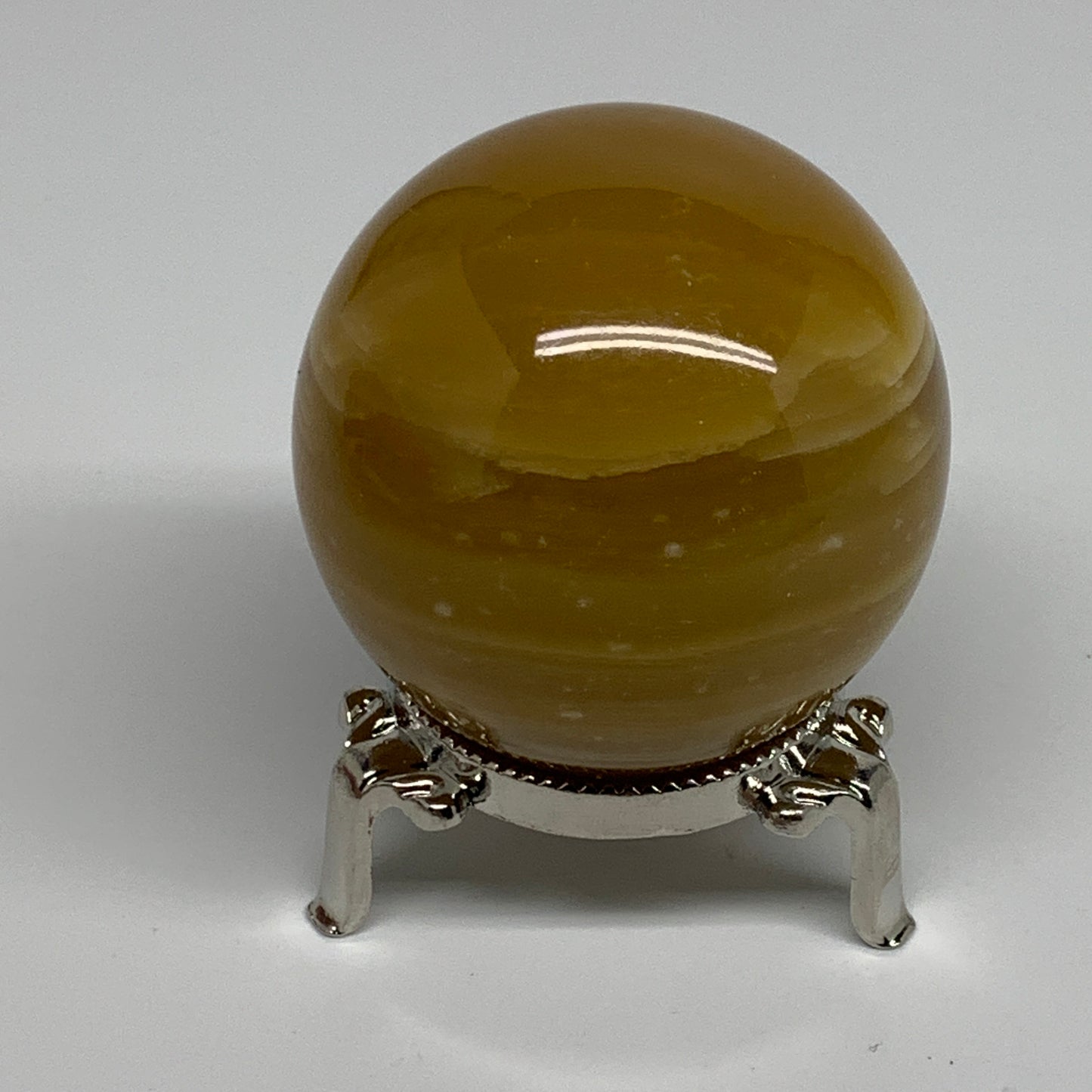266.5g, 2.3"(58mm), Honey Calcite Sphere Polished Gemstone, B35318
