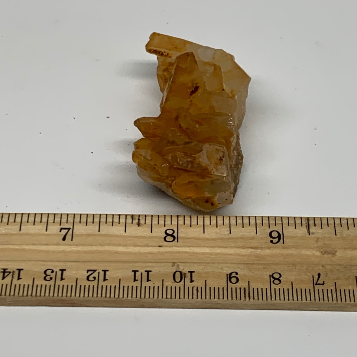 38.1g, 2.4"x1.1"x0.8", Orange Quartz Cluster Crystal Terminated @Brazil, B28894