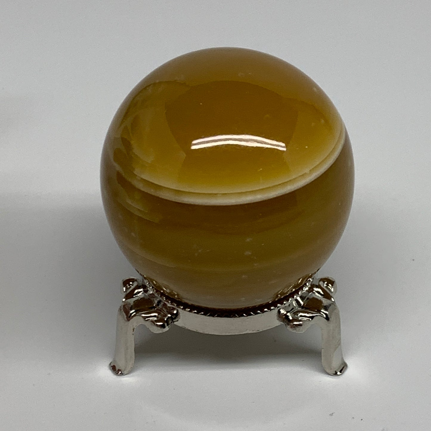 266.5g, 2.3"(58mm), Honey Calcite Sphere Polished Gemstone, B35318