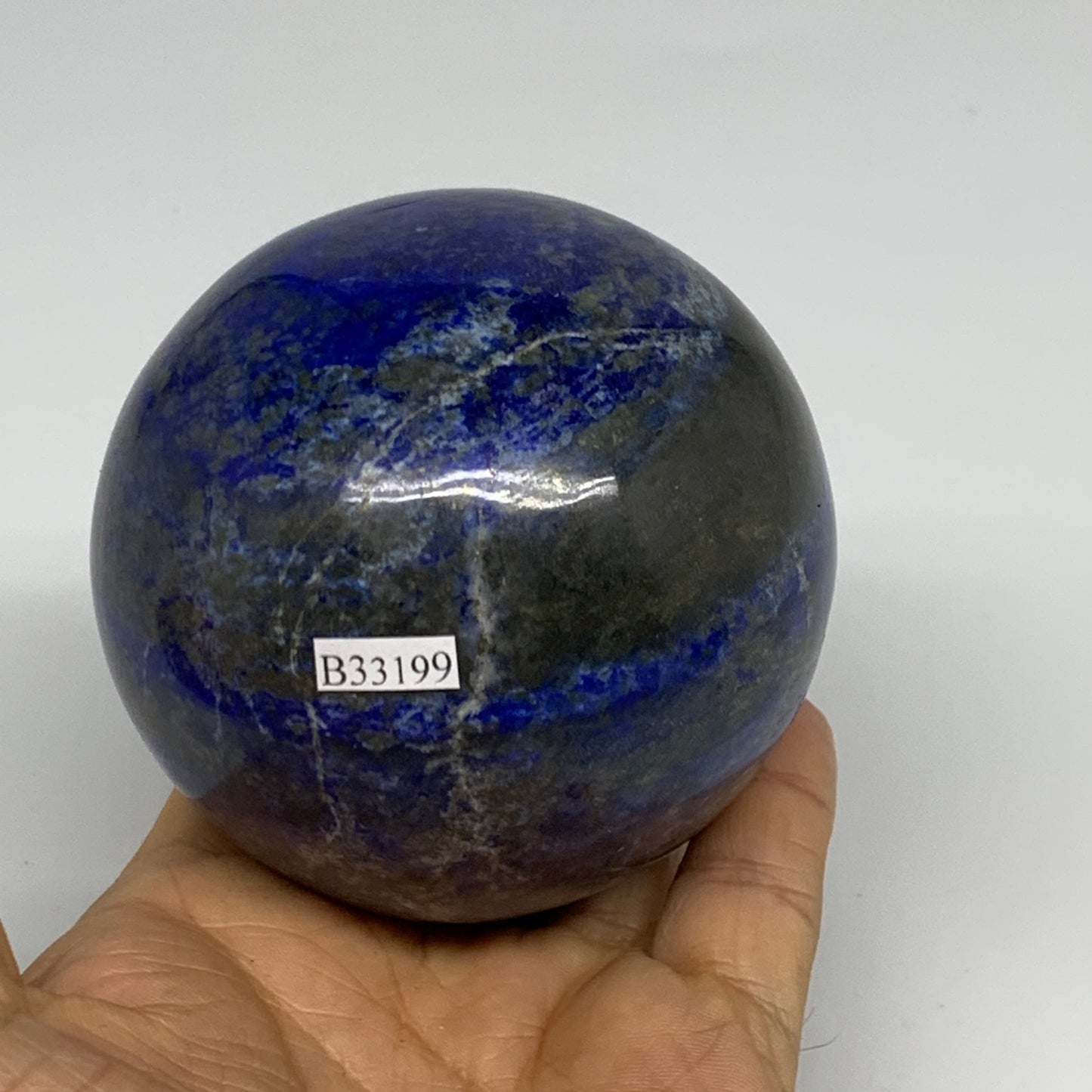 1.64 lbs, 3.1" (78mm), Lapis Lazuli Sphere Ball Gemstone @Afghanistan, B33199