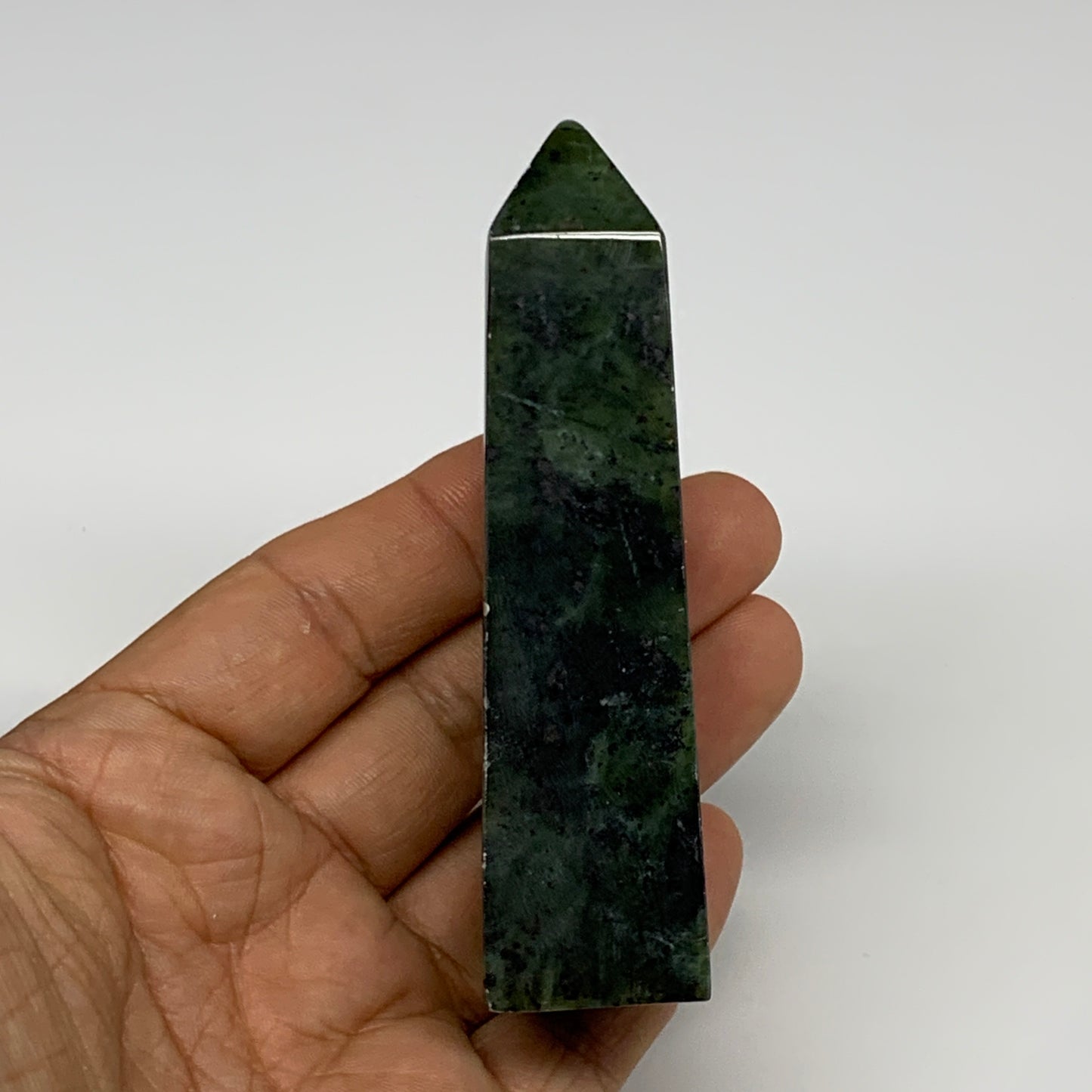 119.7g, 3.7"x1.1"x1", Serpentine Point Tower Obelisk Crystal @Pakistan, B29629