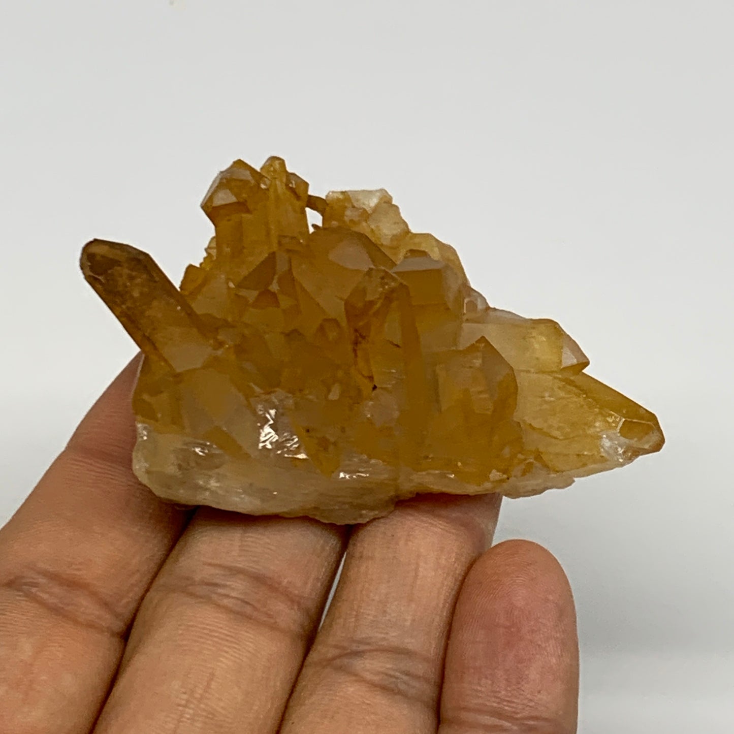 38.4g, 2.3"x1.9"x0.7", Orange Quartz Cluster Crystal Terminated @Brazil, B28895