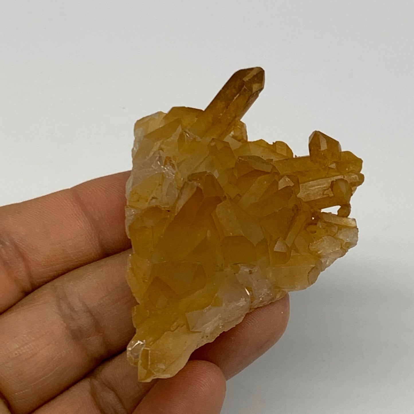 38.4g, 2.3"x1.9"x0.7", Orange Quartz Cluster Crystal Terminated @Brazil, B28895