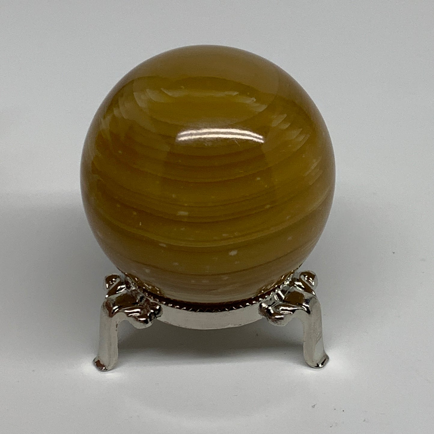 266.5g, 2.3"(58mm), Honey Calcite Sphere Polished Gemstone, B35318