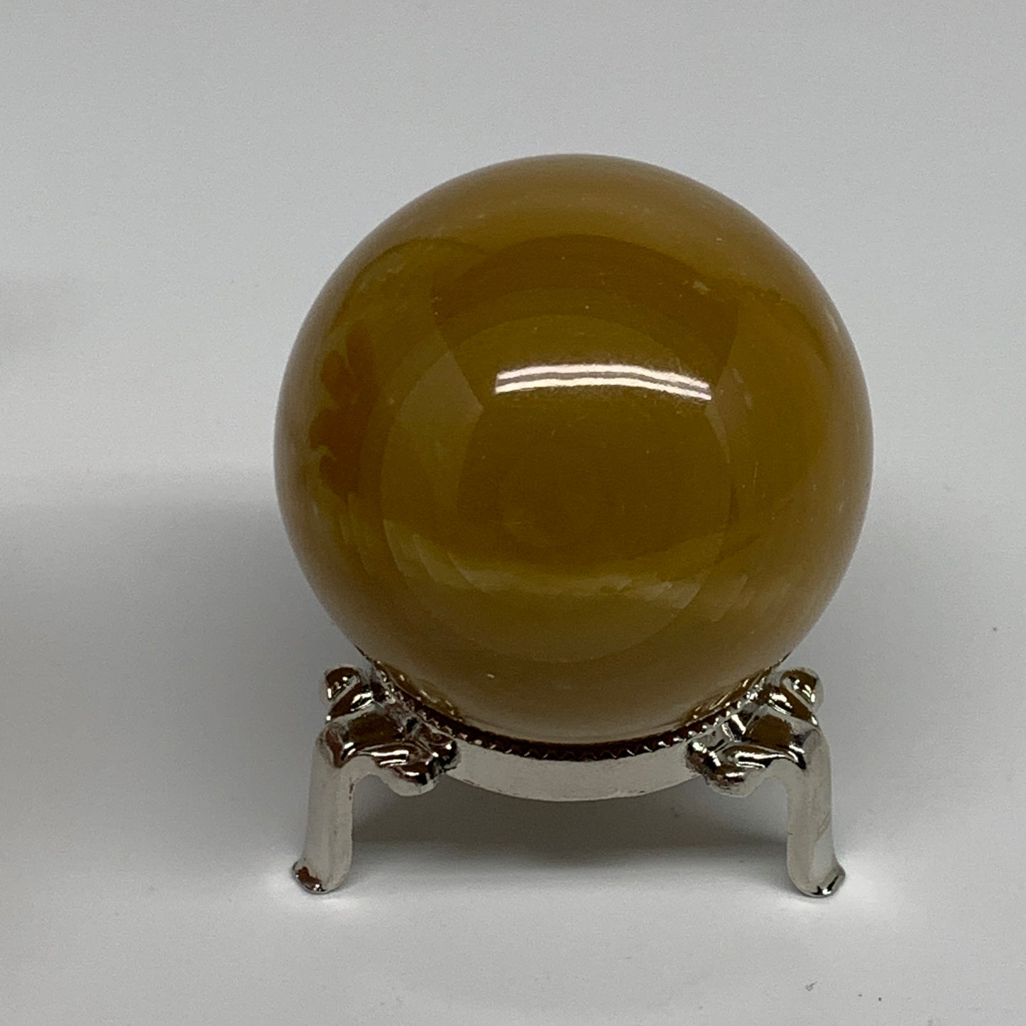 266.5g, 2.3"(58mm), Honey Calcite Sphere Polished Gemstone, B35318