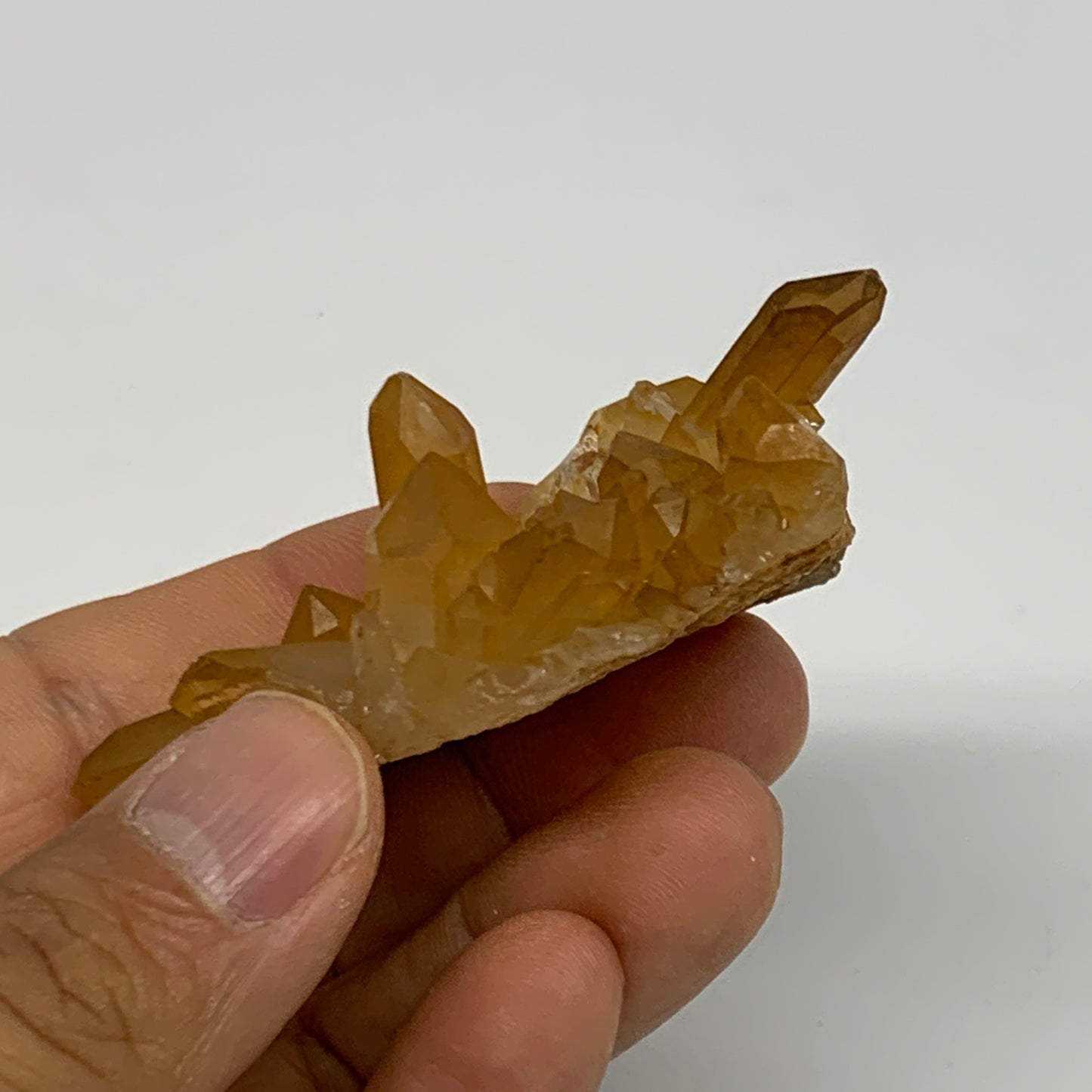 38.4g, 2.3"x1.9"x0.7", Orange Quartz Cluster Crystal Terminated @Brazil, B28895