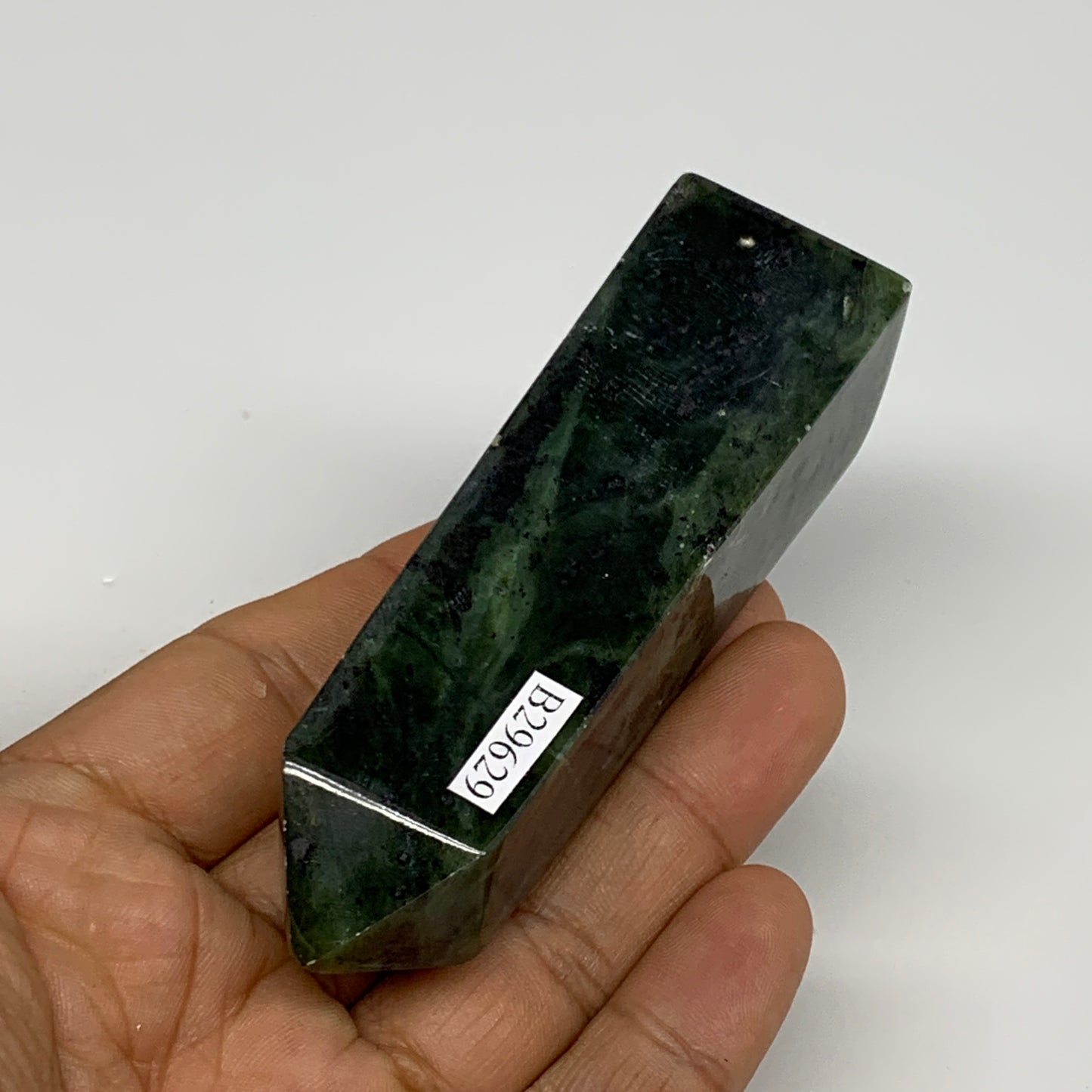 119.7g, 3.7"x1.1"x1", Serpentine Point Tower Obelisk Crystal @Pakistan, B29629