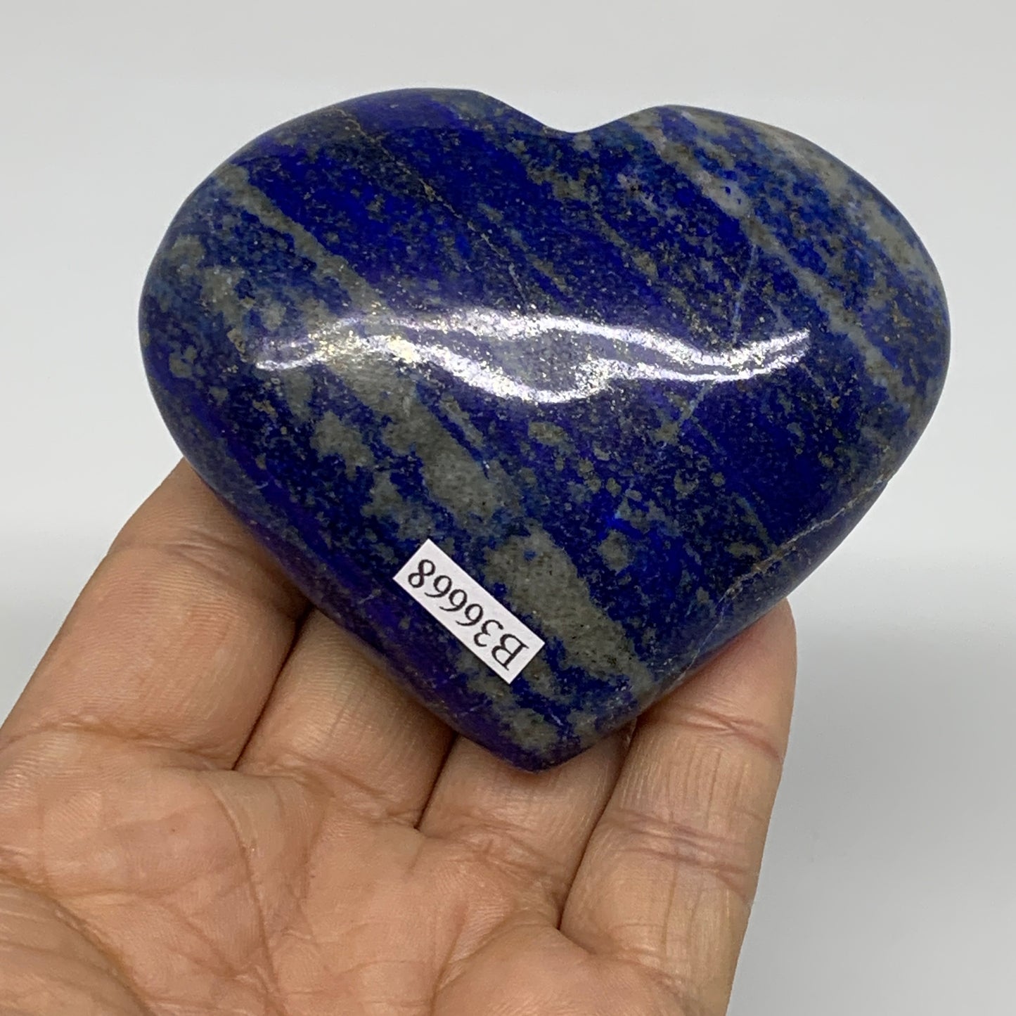 0.49 lbs, 2.6"x3.1"x1.2", Natural Lapis Lazuli Heart Polished Crystal, B36668