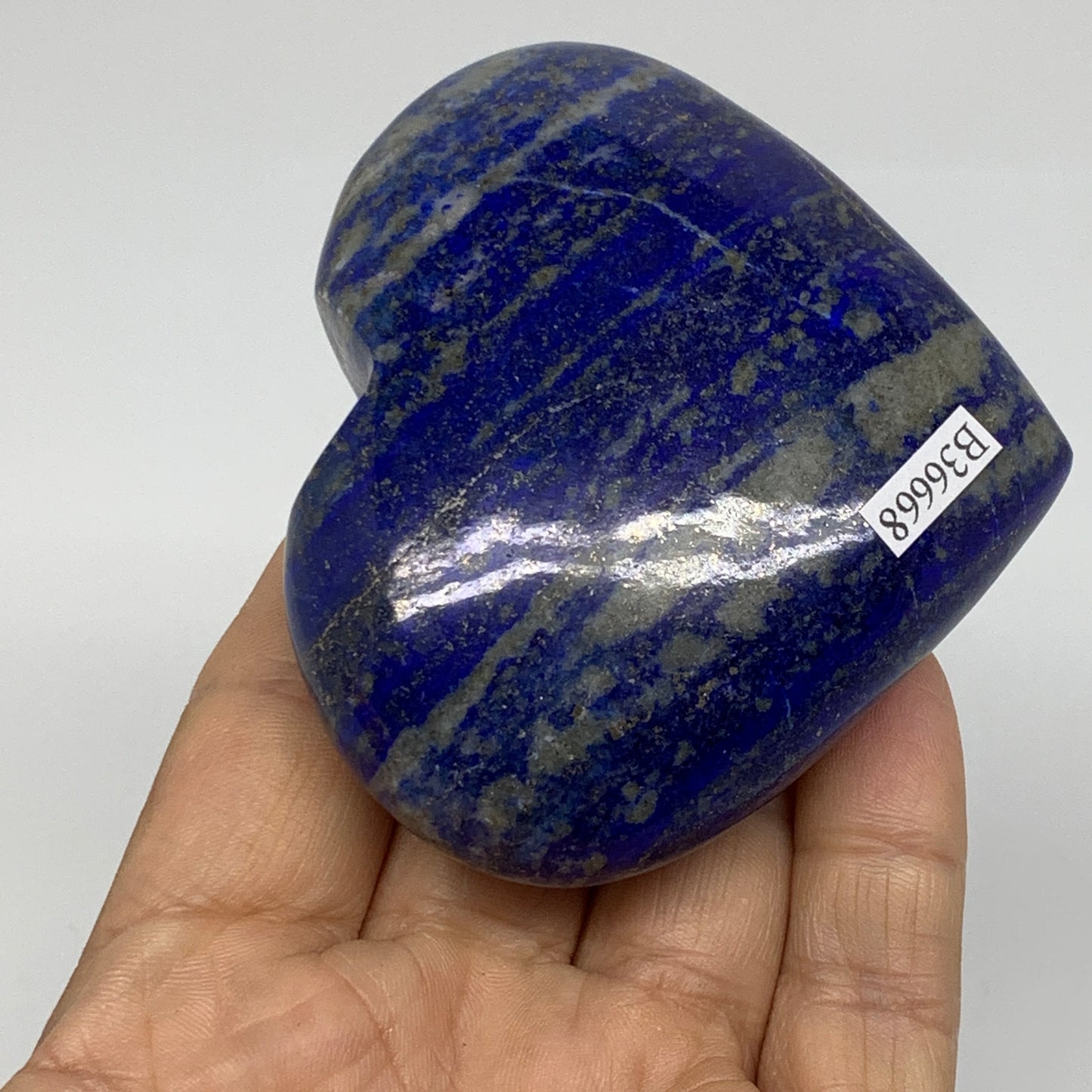 0.49 lbs, 2.6"x3.1"x1.2", Natural Lapis Lazuli Heart Polished Crystal, B36668
