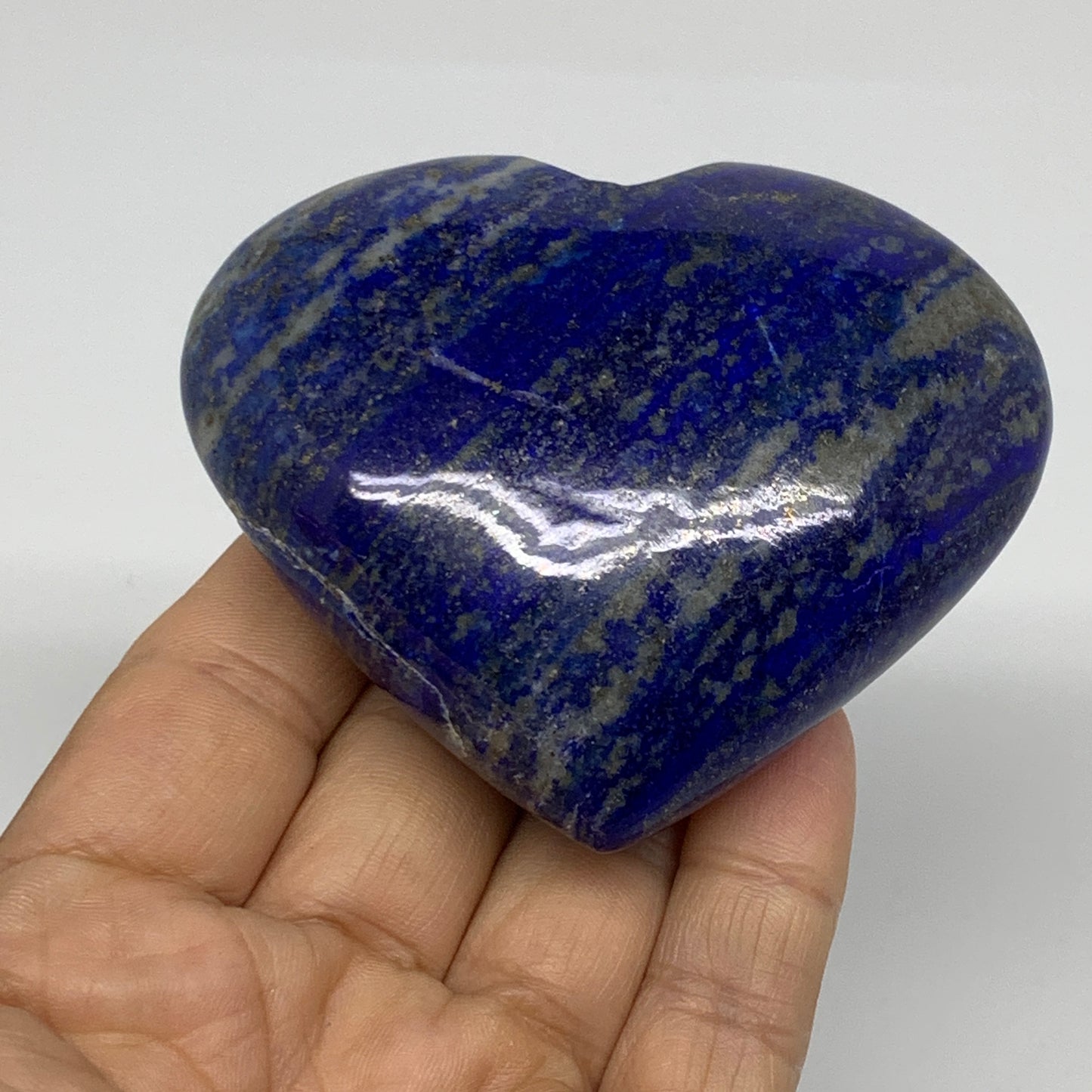 0.49 lbs, 2.6"x3.1"x1.2", Natural Lapis Lazuli Heart Polished Crystal, B36668
