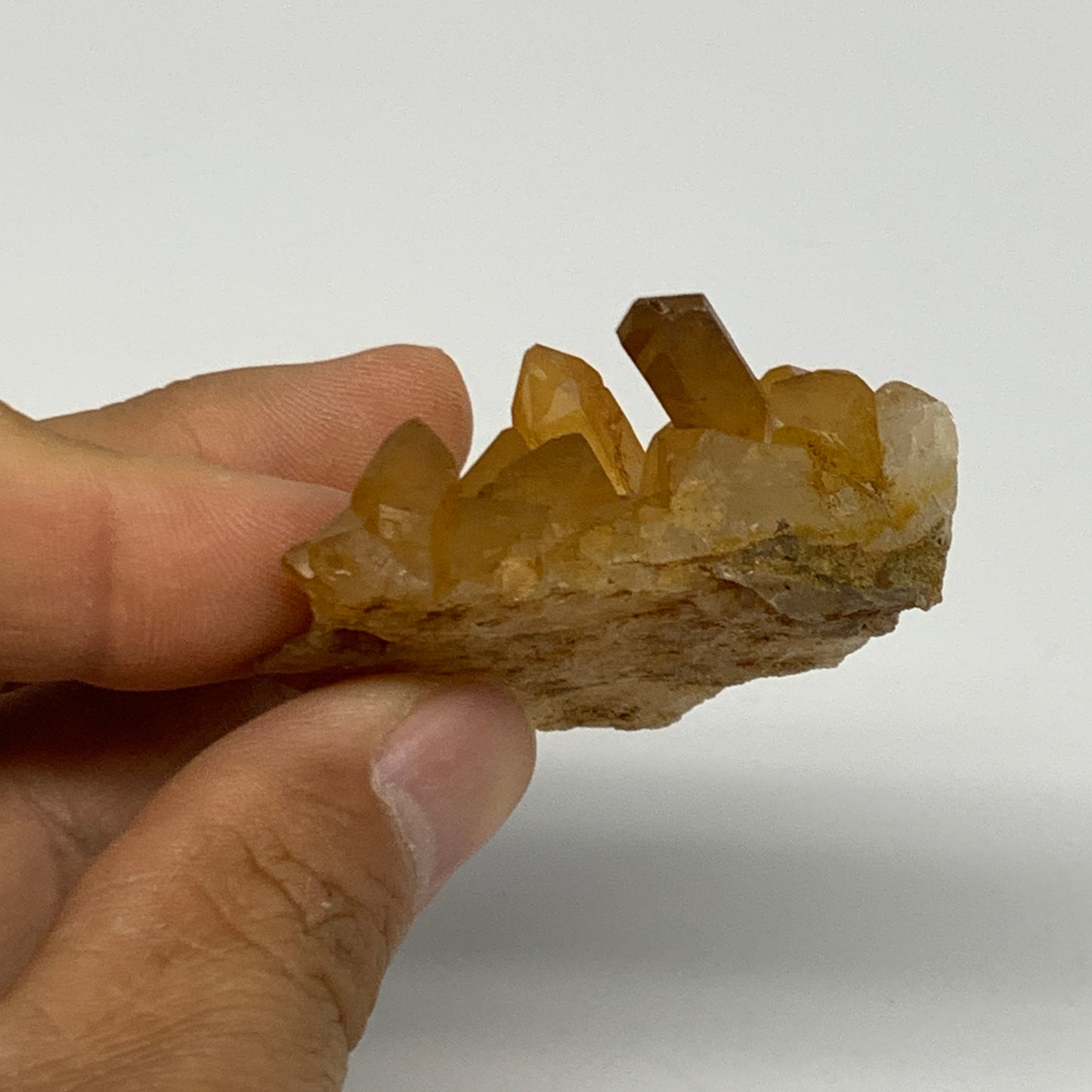 38.4g, 2.3"x1.9"x0.7", Orange Quartz Cluster Crystal Terminated @Brazil, B28895