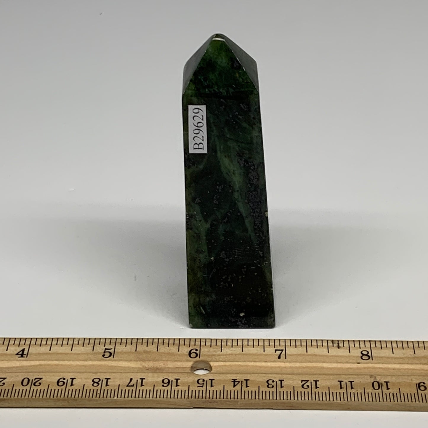 119.7g, 3.7"x1.1"x1", Serpentine Point Tower Obelisk Crystal @Pakistan, B29629