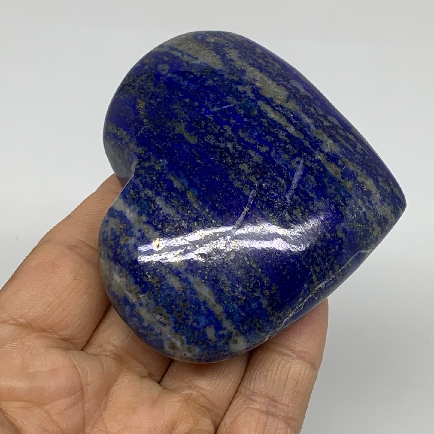 0.49 lbs, 2.6"x3.1"x1.2", Natural Lapis Lazuli Heart Polished Crystal, B36668