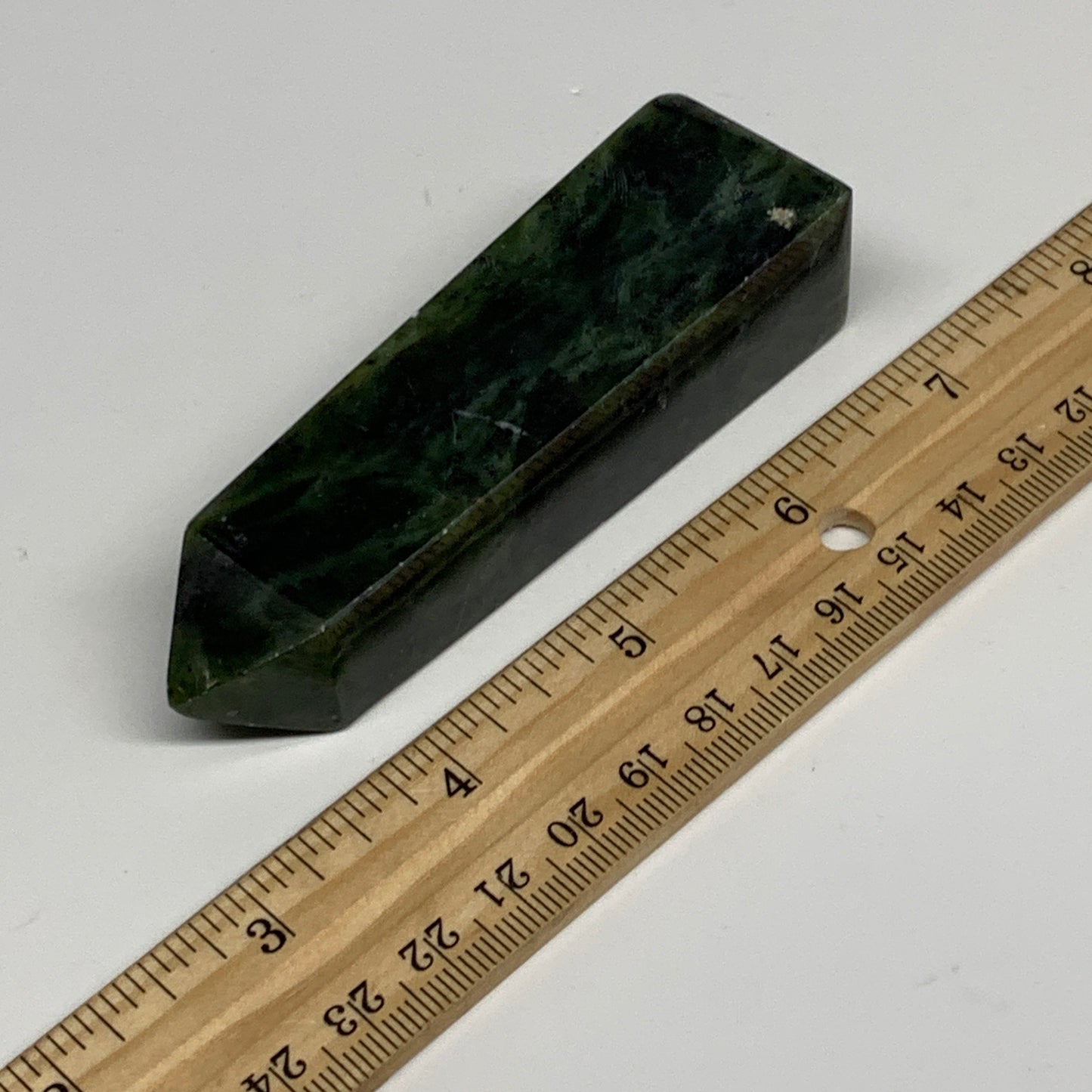 119.7g, 3.7"x1.1"x1", Serpentine Point Tower Obelisk Crystal @Pakistan, B29629