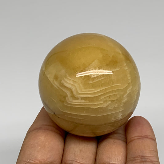 203g, 2.1"(52mm), Honey Calcite Sphere Polished Gemstone, B35319