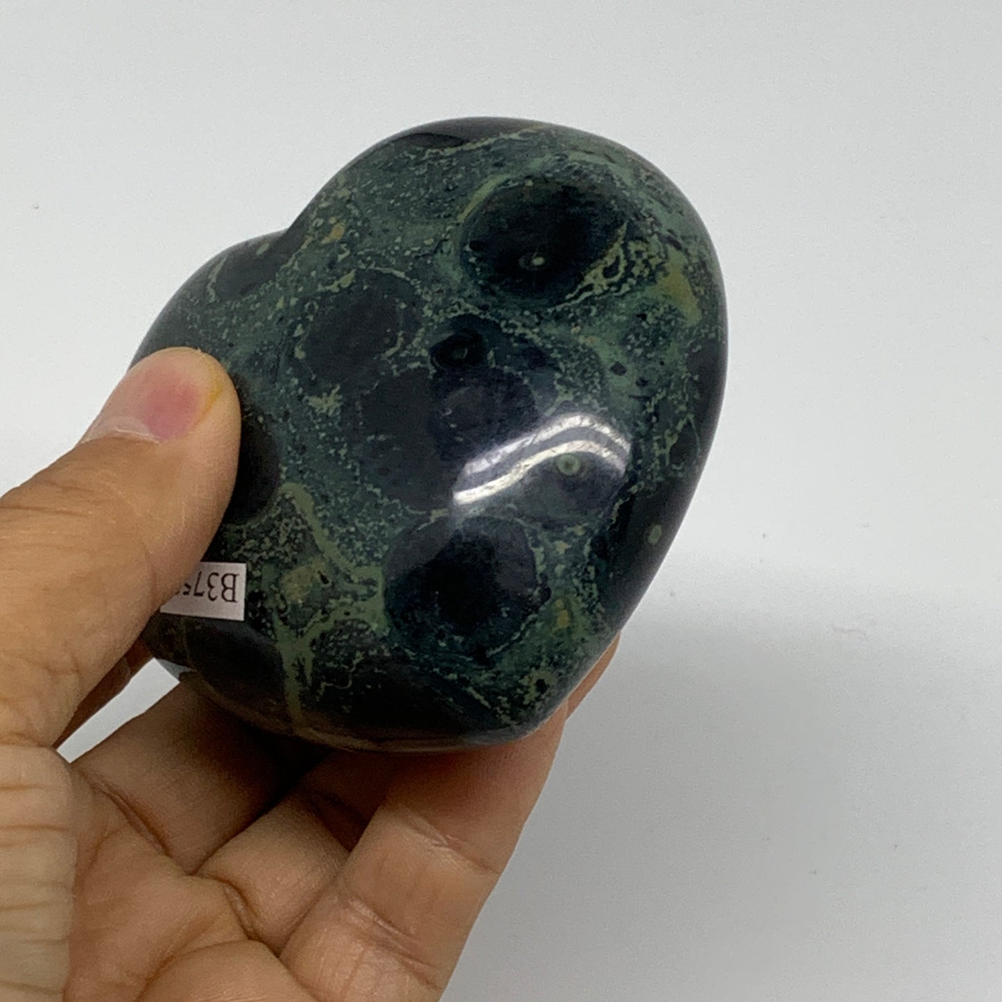 0.62 lbs, 3"x3"x1.5", Kambaba Jasper Heart Crocodile Polished Crystal, B37581