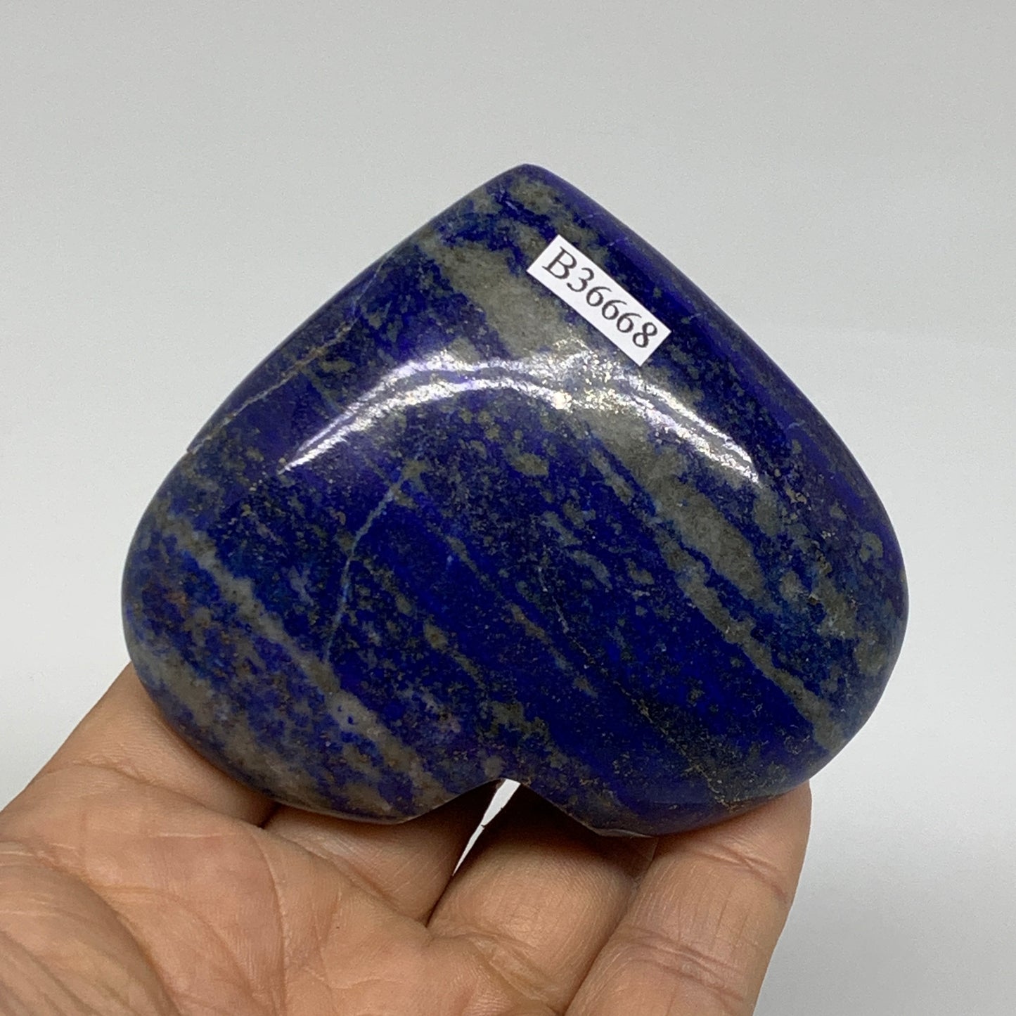 0.49 lbs, 2.6"x3.1"x1.2", Natural Lapis Lazuli Heart Polished Crystal, B36668