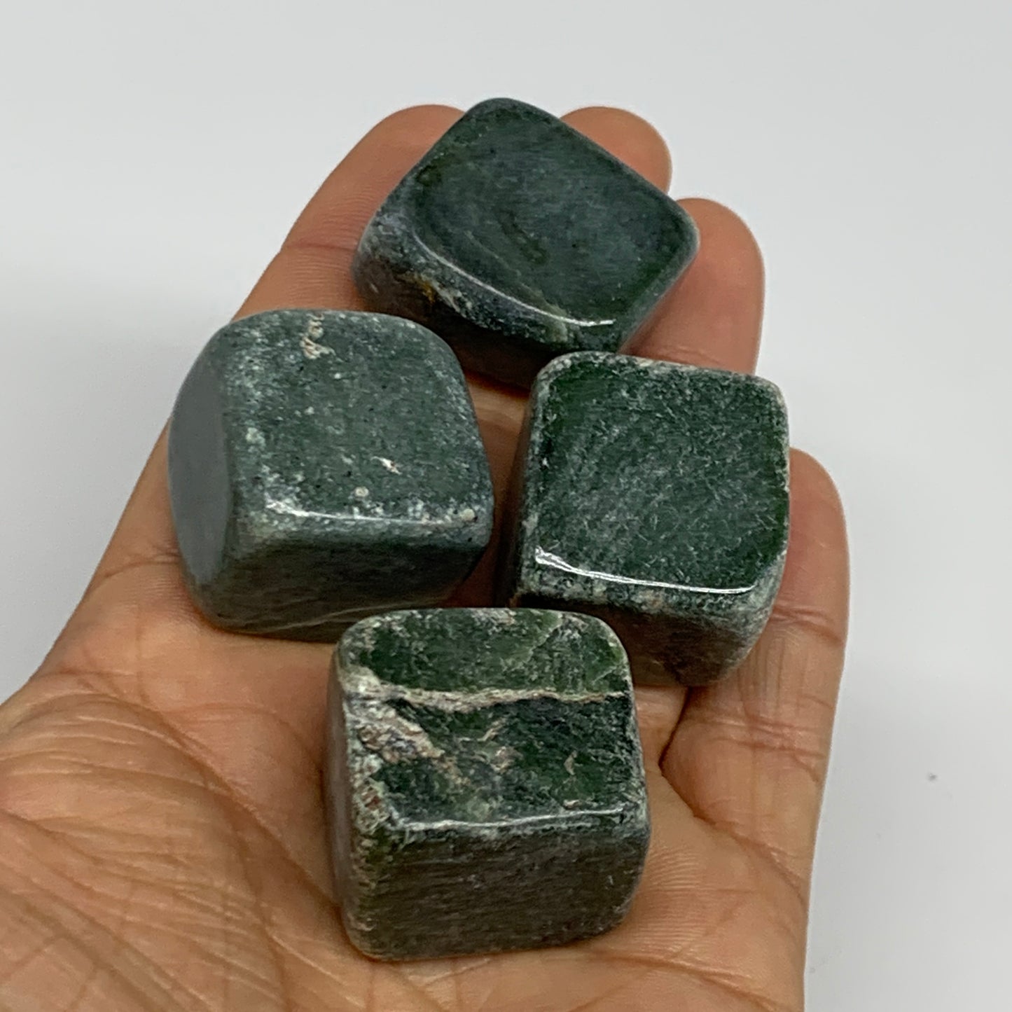 158.4g, 0.9"-1", 4pcs, Natural Nephrite Jade Tumbled Stone @Afghanistan,B31901