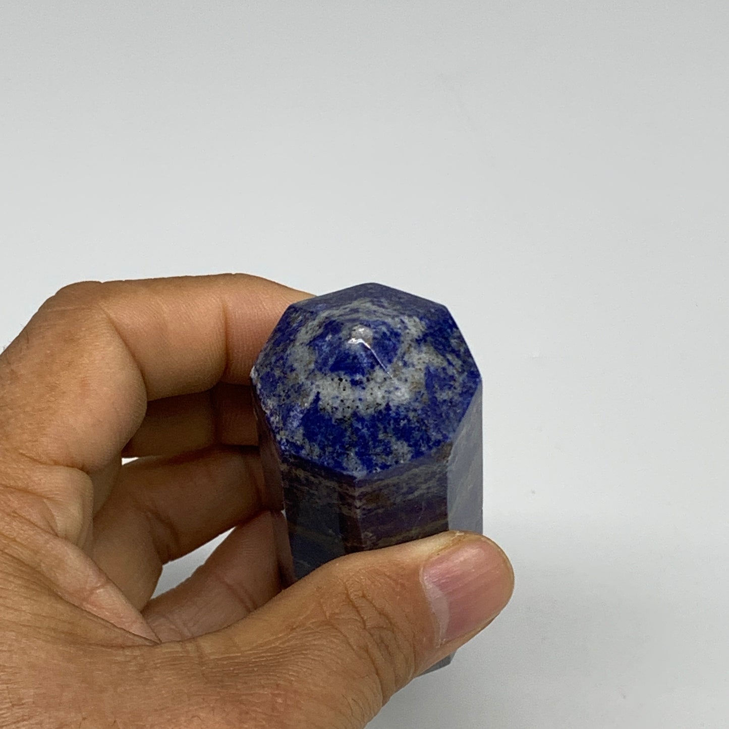 172.6g, 3.1"x1.2", Natural Lapis Lazuli Tower Point Obelisk Afghanistan,B30380