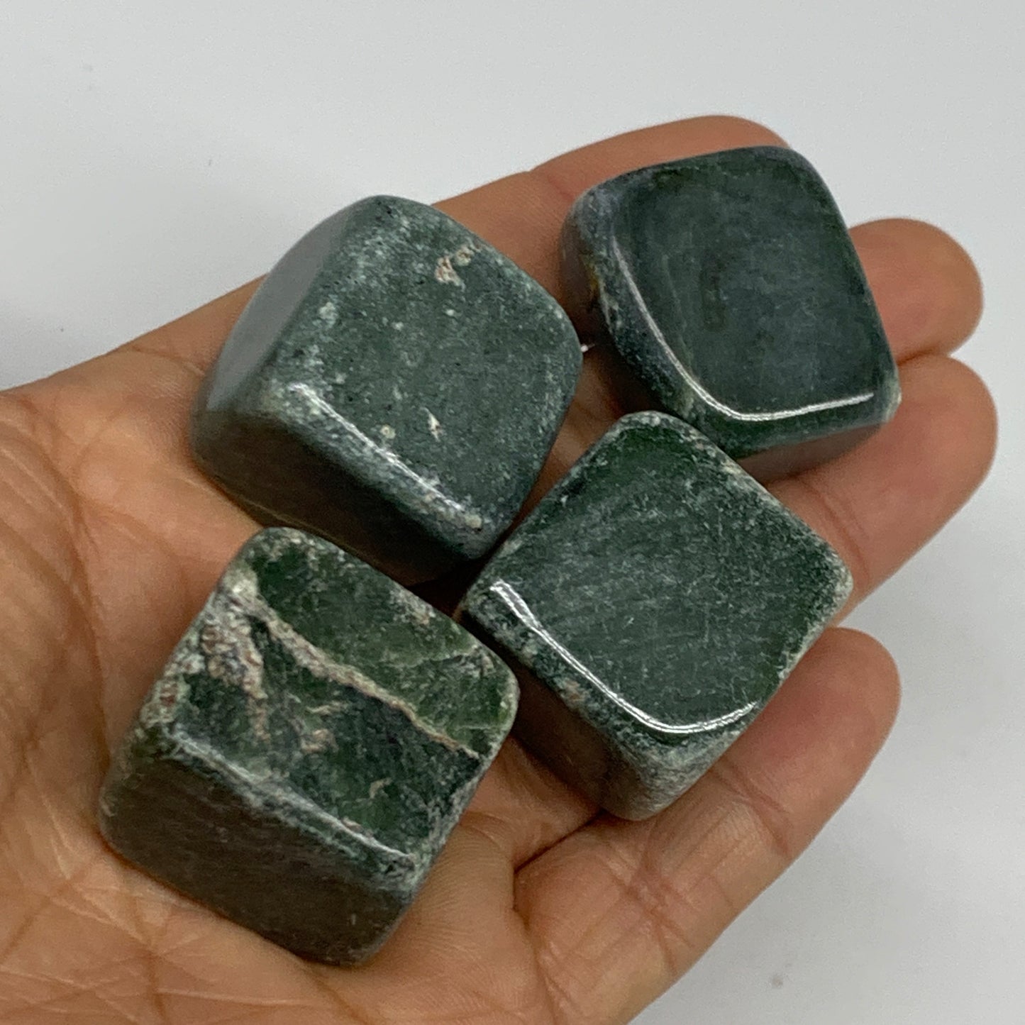 158.4g, 0.9"-1", 4pcs, Natural Nephrite Jade Tumbled Stone @Afghanistan,B31901
