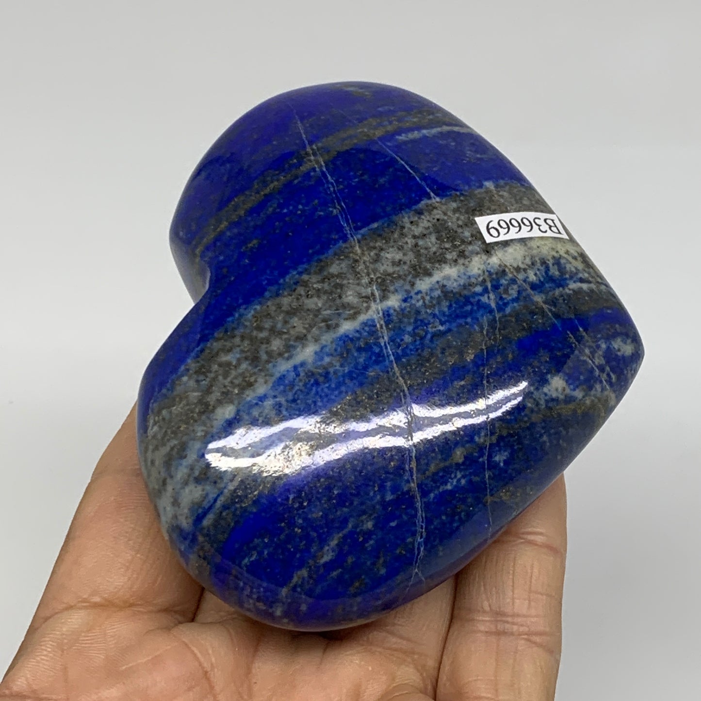0.61 lbs, 2.8"x3.4"x1.2", Natural Lapis Lazuli Heart Polished Crystal, B36669