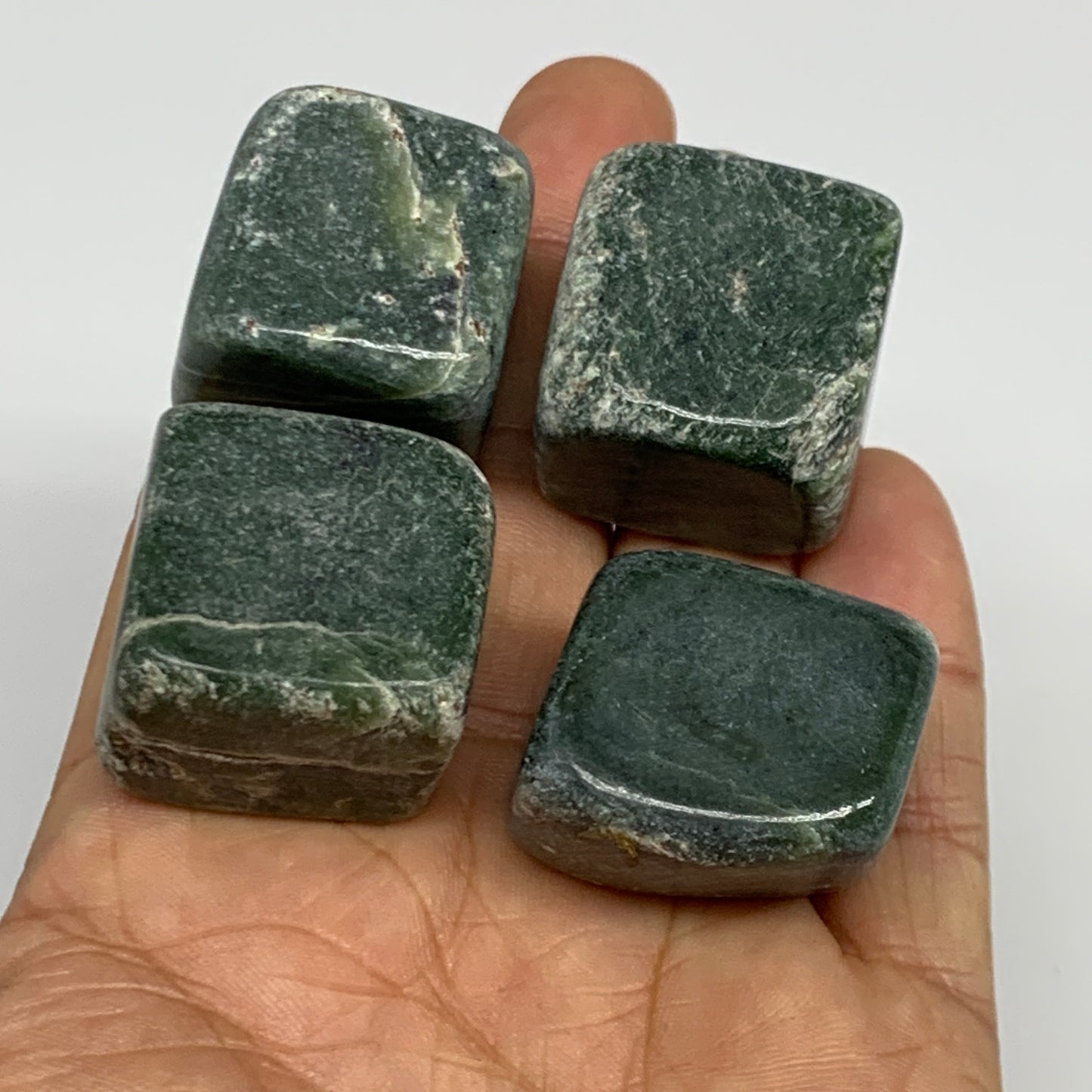 158.4g, 0.9"-1", 4pcs, Natural Nephrite Jade Tumbled Stone @Afghanistan,B31901