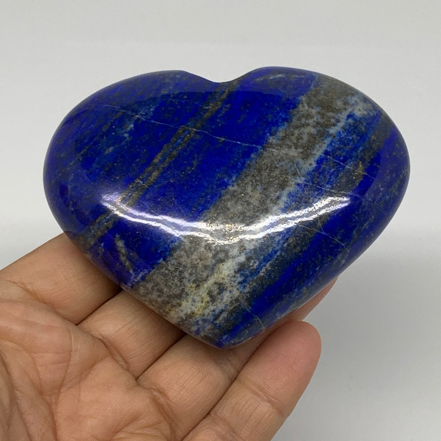 0.61 lbs, 2.8"x3.4"x1.2", Natural Lapis Lazuli Heart Polished Crystal, B36669