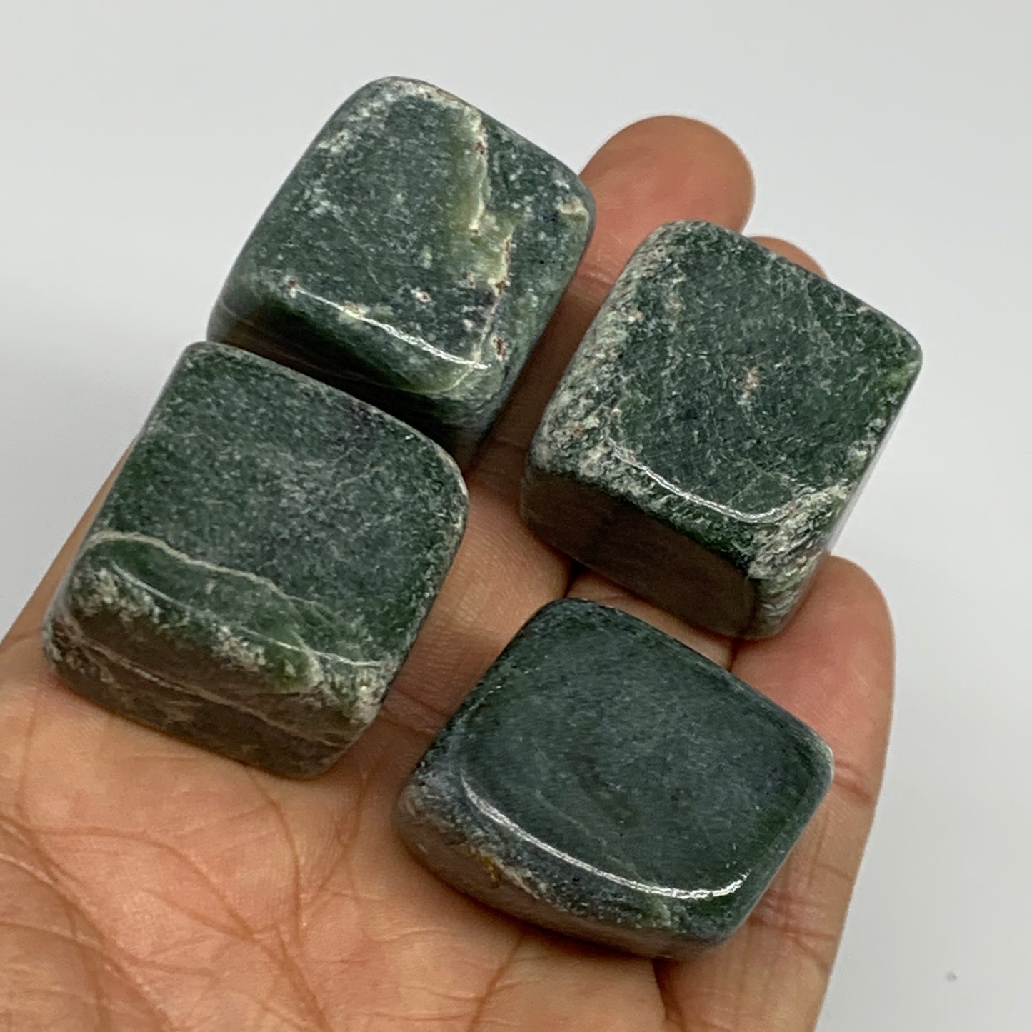 158.4g, 0.9"-1", 4pcs, Natural Nephrite Jade Tumbled Stone @Afghanistan,B31901