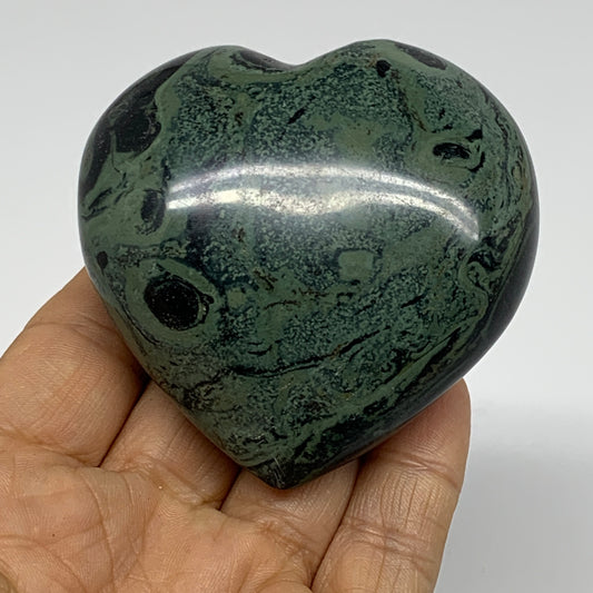 0.47 lbs, 2.7"x2.6"x1.4", Kambaba Jasper Heart Crocodile Polished Crystal, B3758