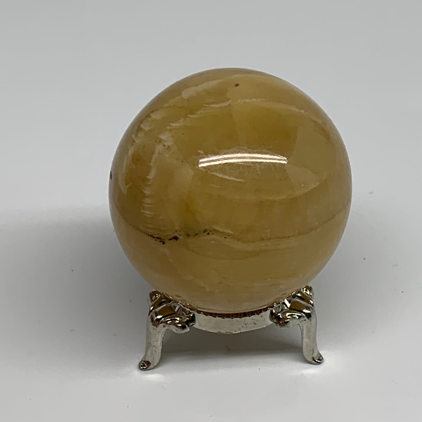 203g, 2.1"(52mm), Honey Calcite Sphere Polished Gemstone, B35319