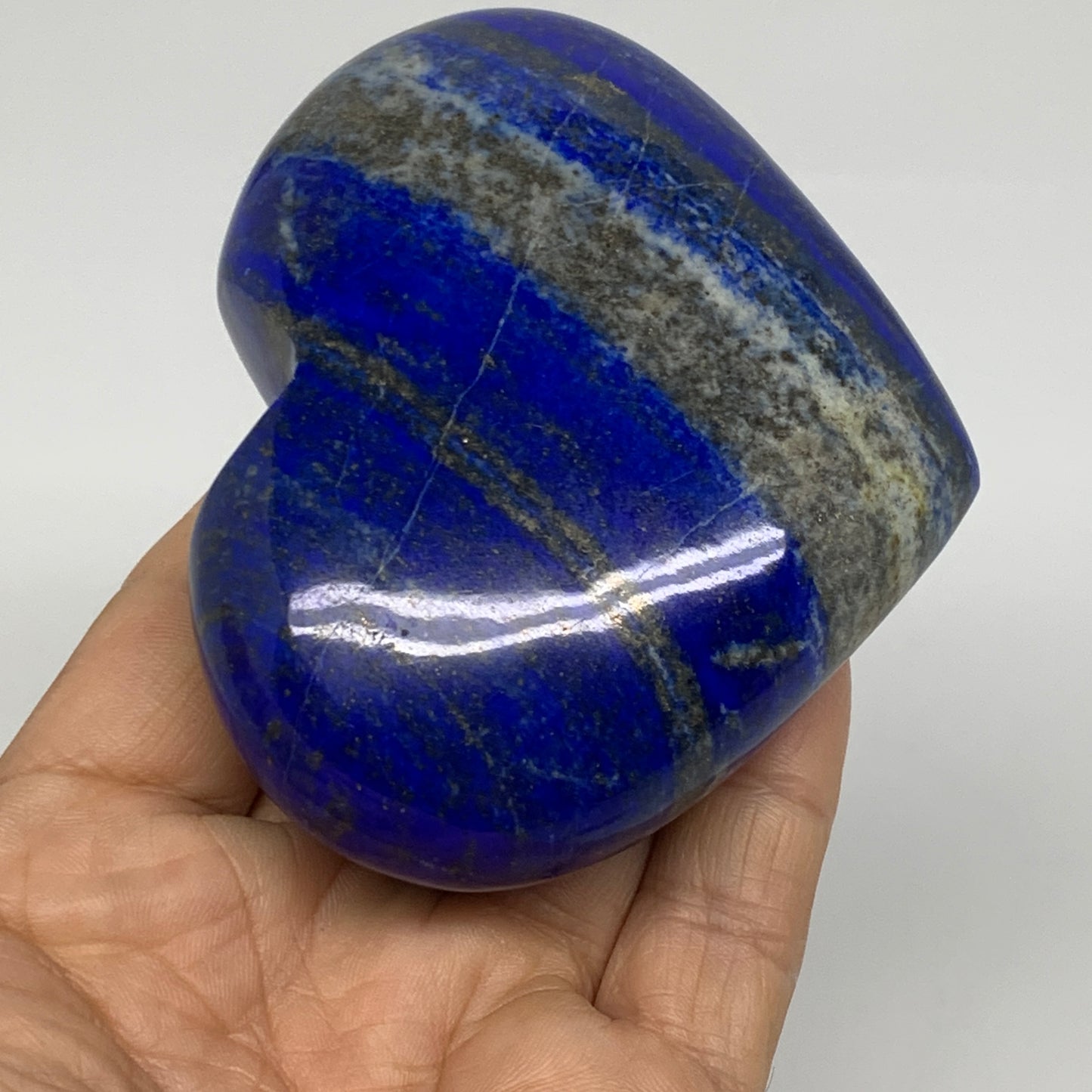 0.61 lbs, 2.8"x3.4"x1.2", Natural Lapis Lazuli Heart Polished Crystal, B36669
